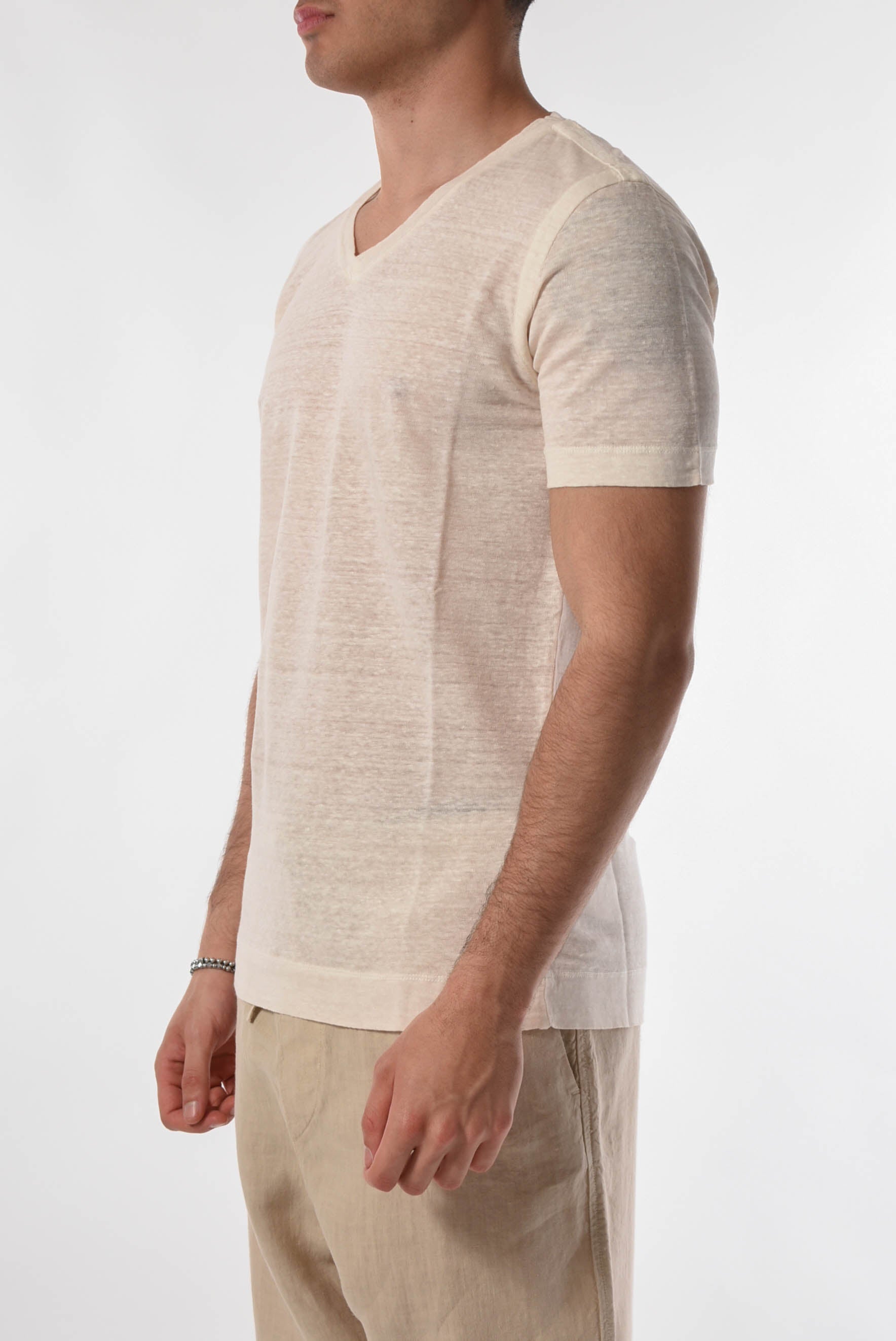 120% LINO T-shirt a V