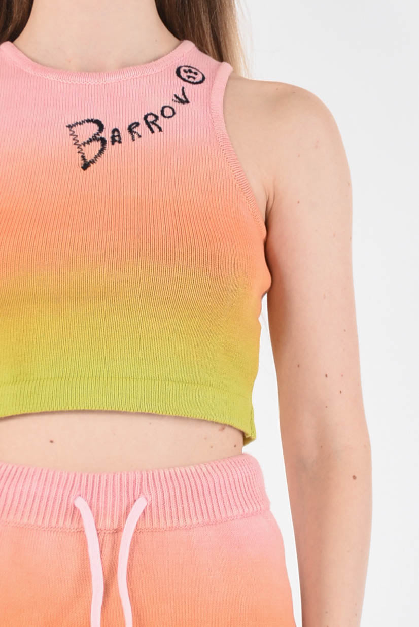 BARROW top cropped in maglia