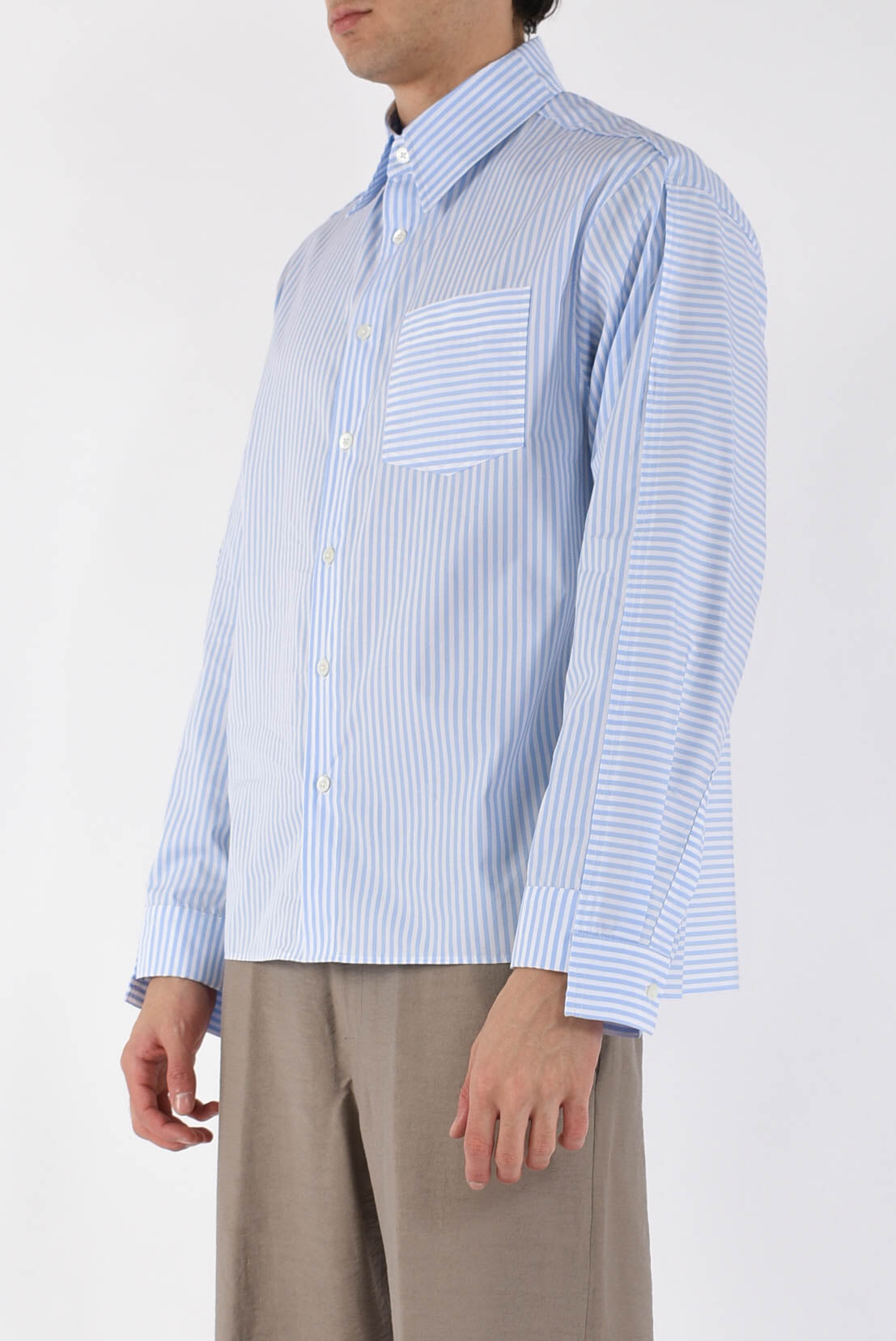 Camicia rigata in cotone