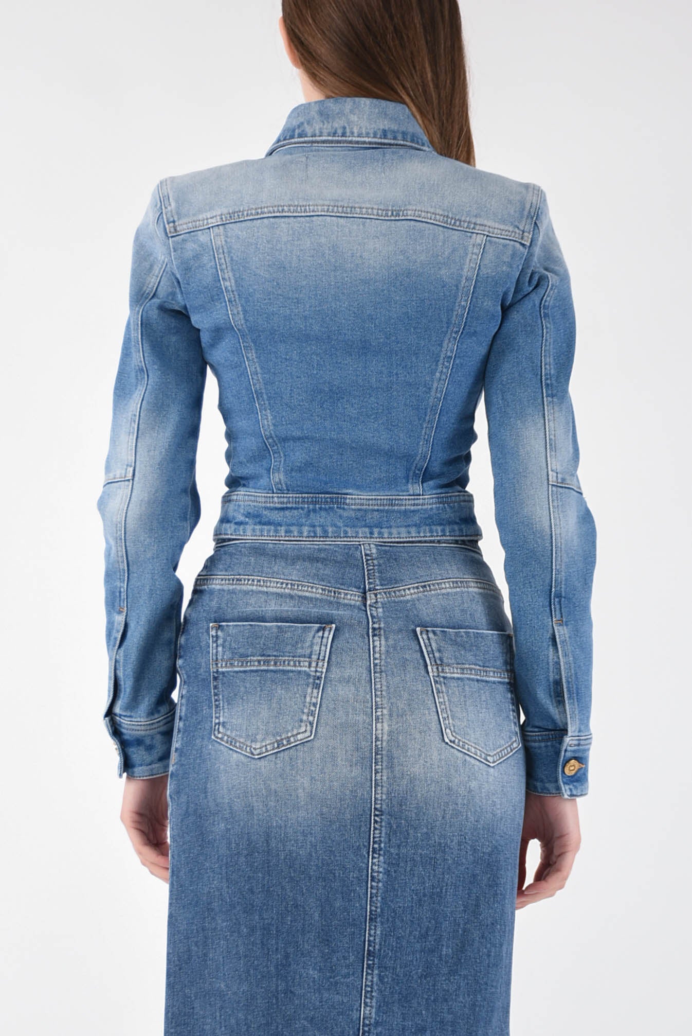 ELISABETTA FRANCHI giubbino cropped in denim