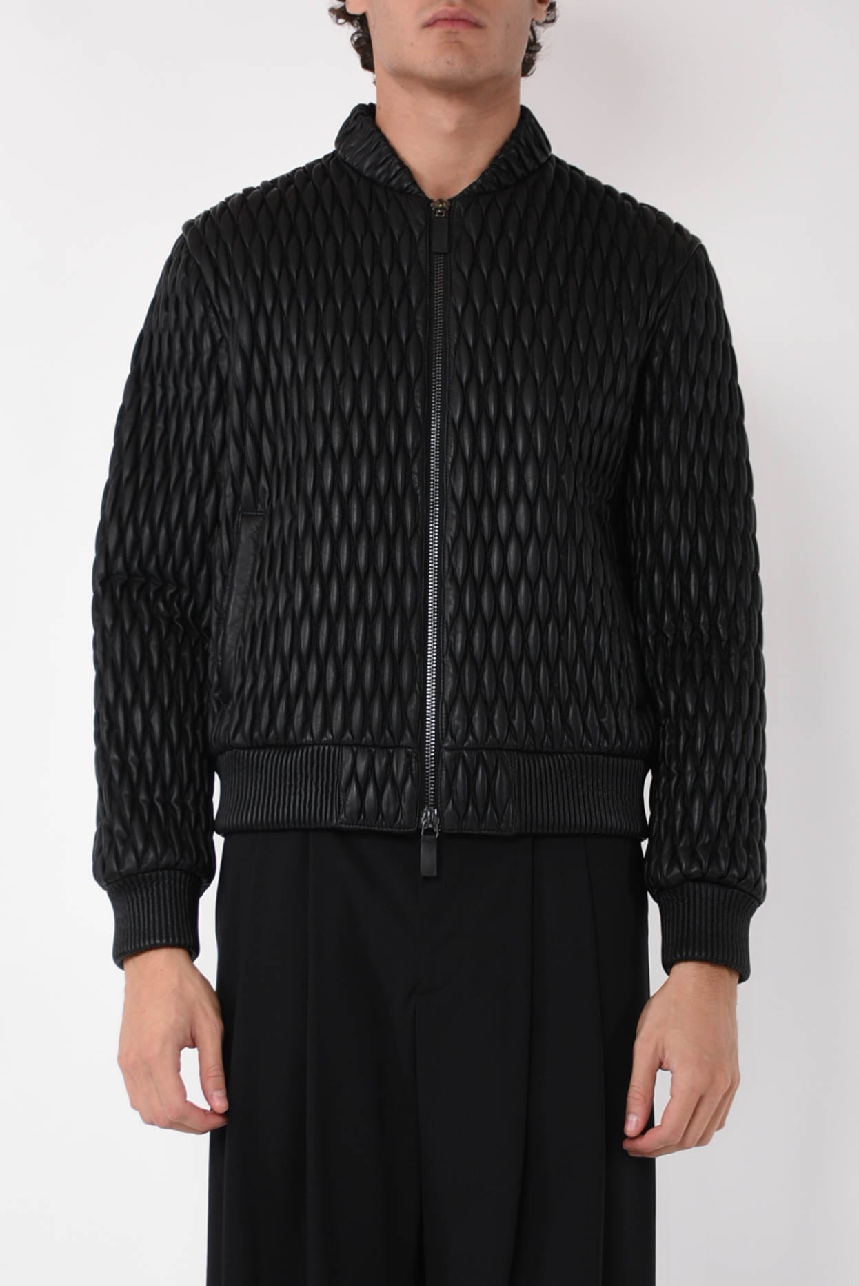 EMPORIO ARMANI Bomber in nappa d agnello trapuntato