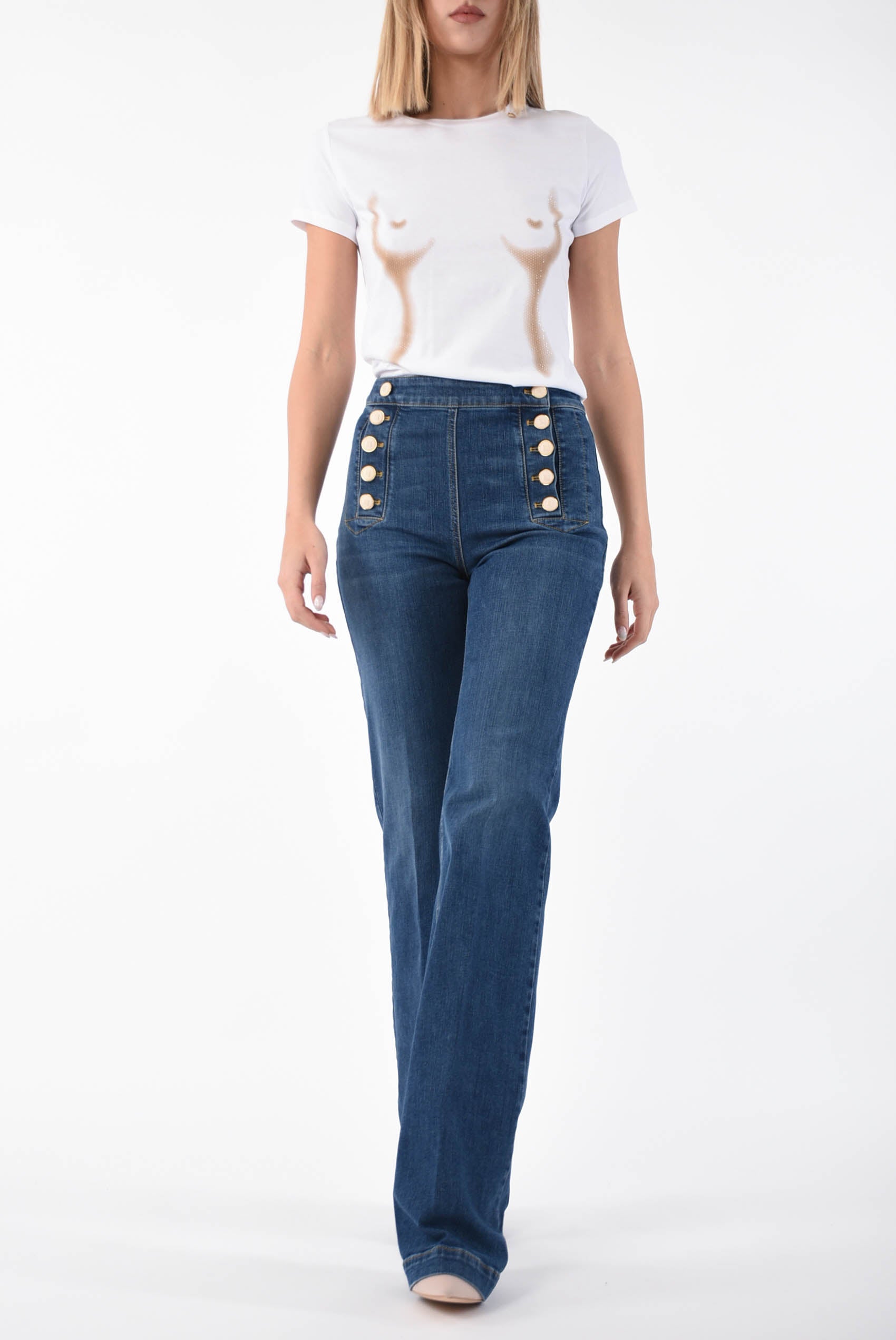 ELISABETTA FRANCHI jeans a palazzo