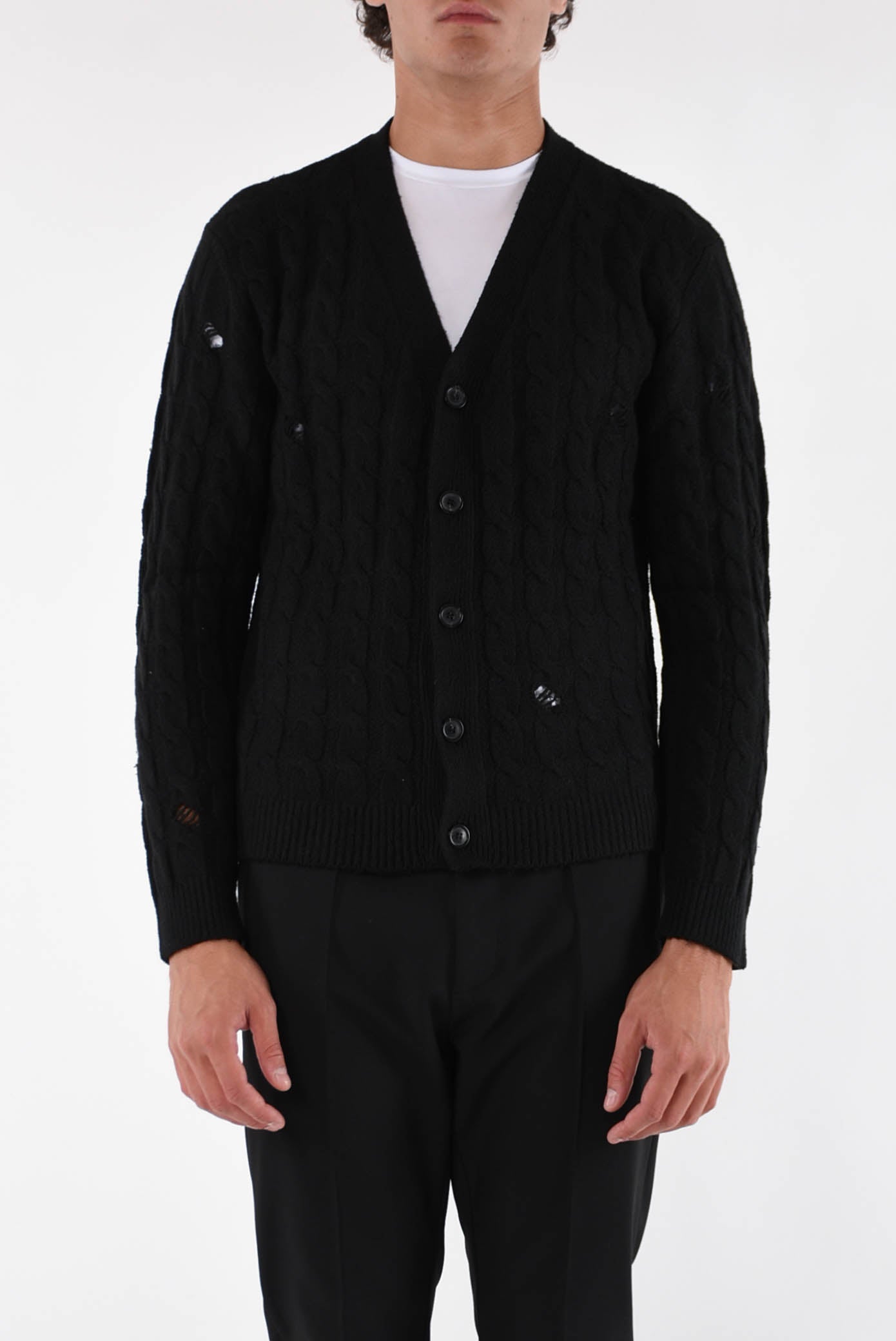 GRIFONI Cardigan rotture trecce