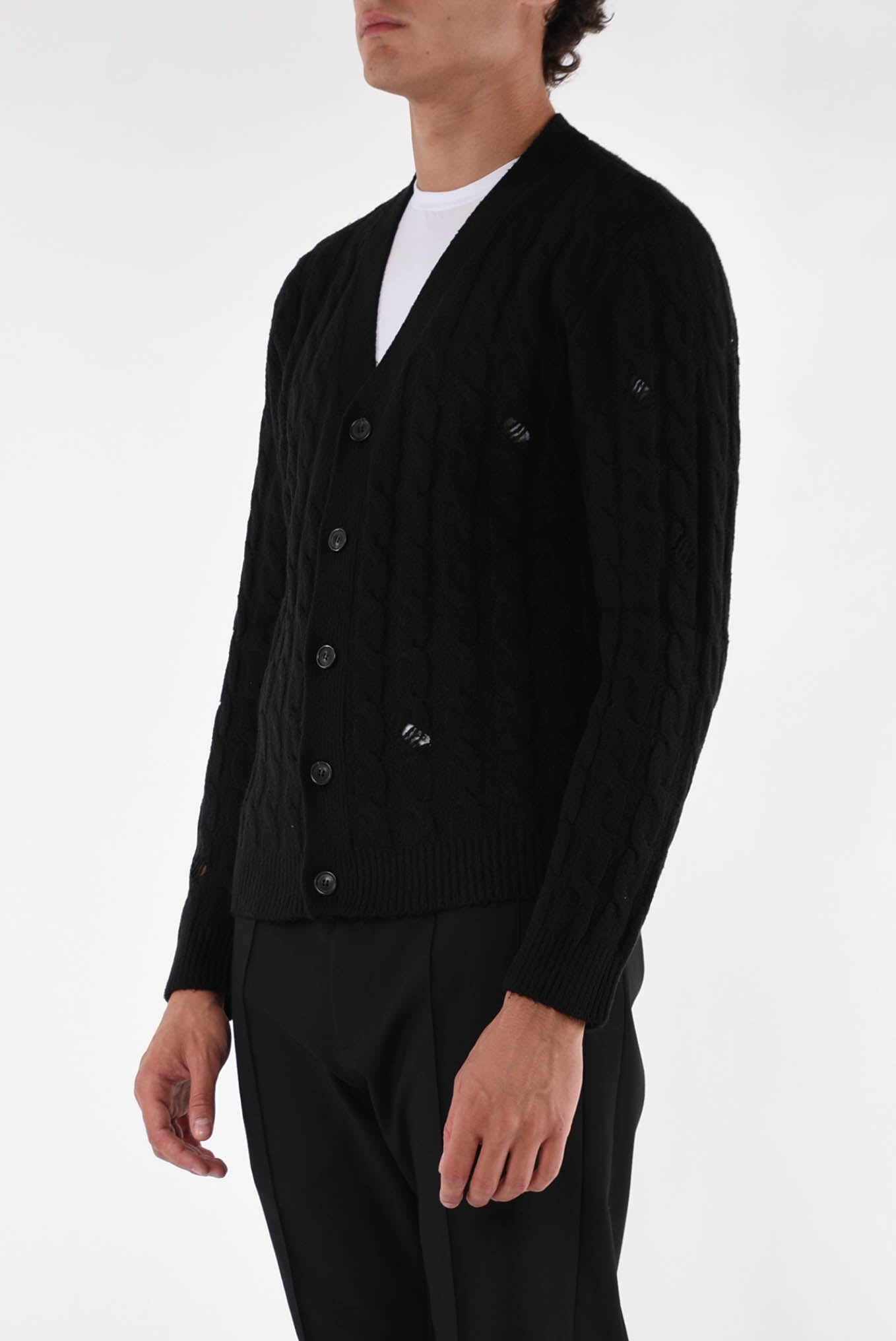 GRIFONI Cardigan rotture trecce