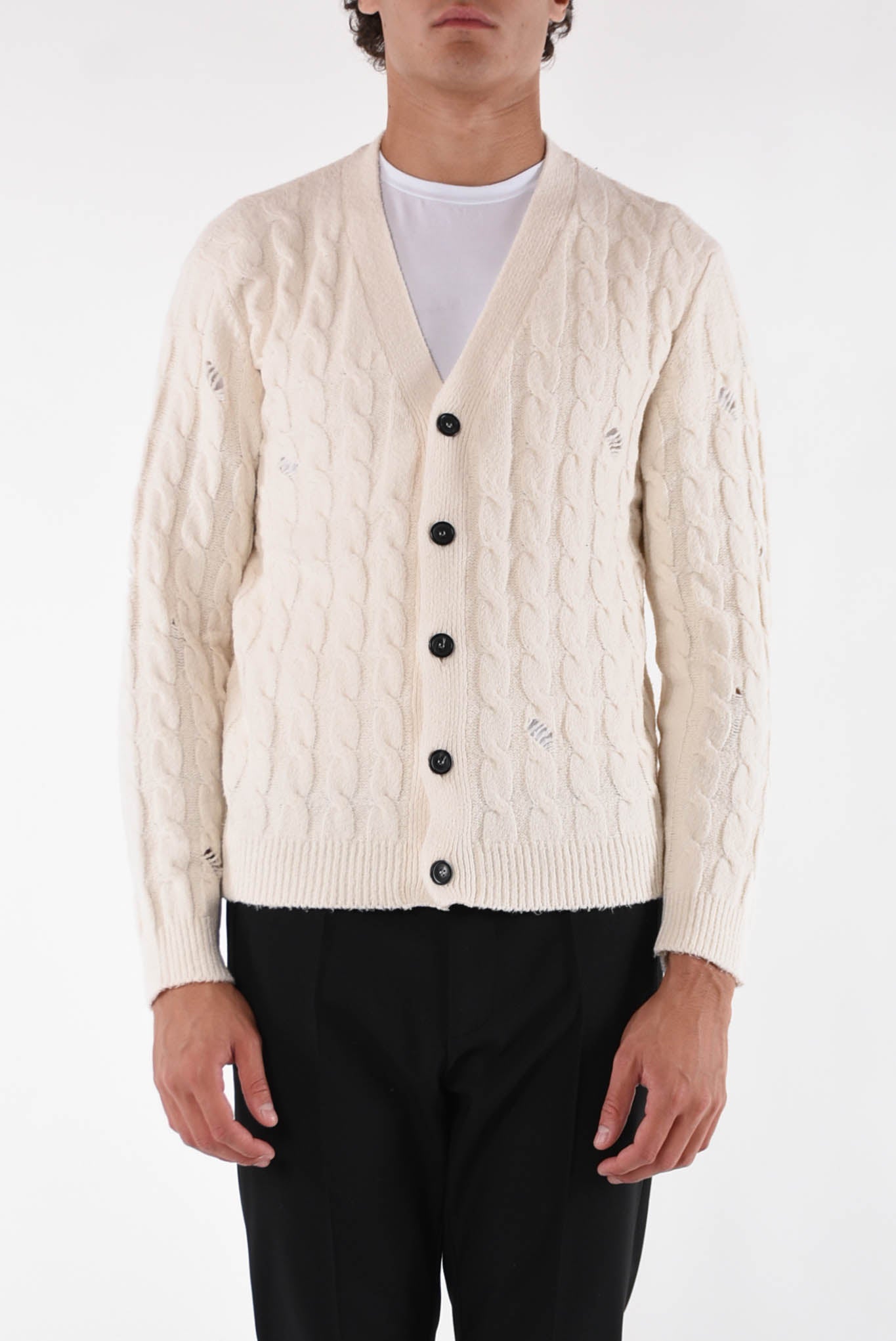 GRIFONI Cardigan rotture trecce