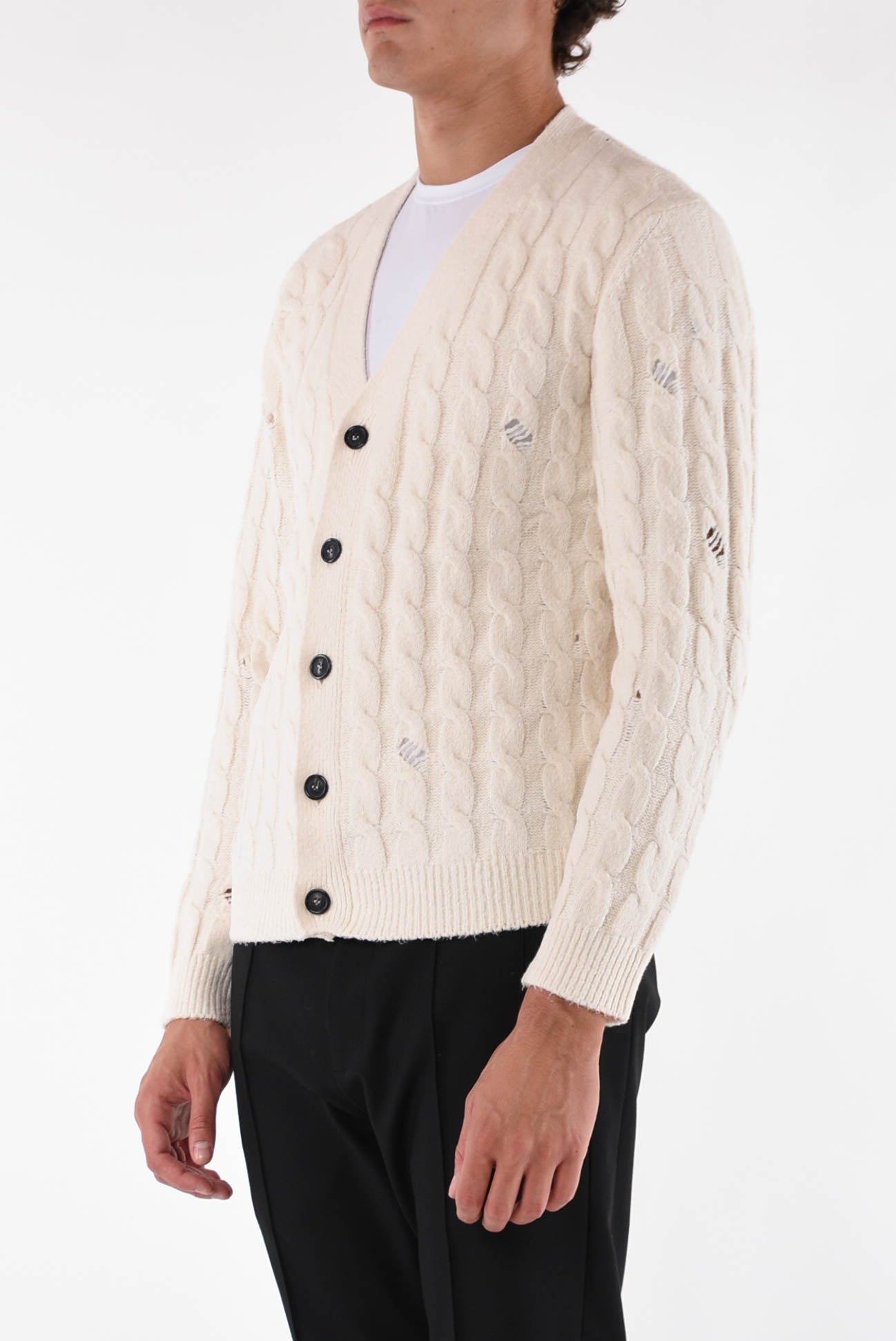 GRIFONI Cardigan rotture trecce