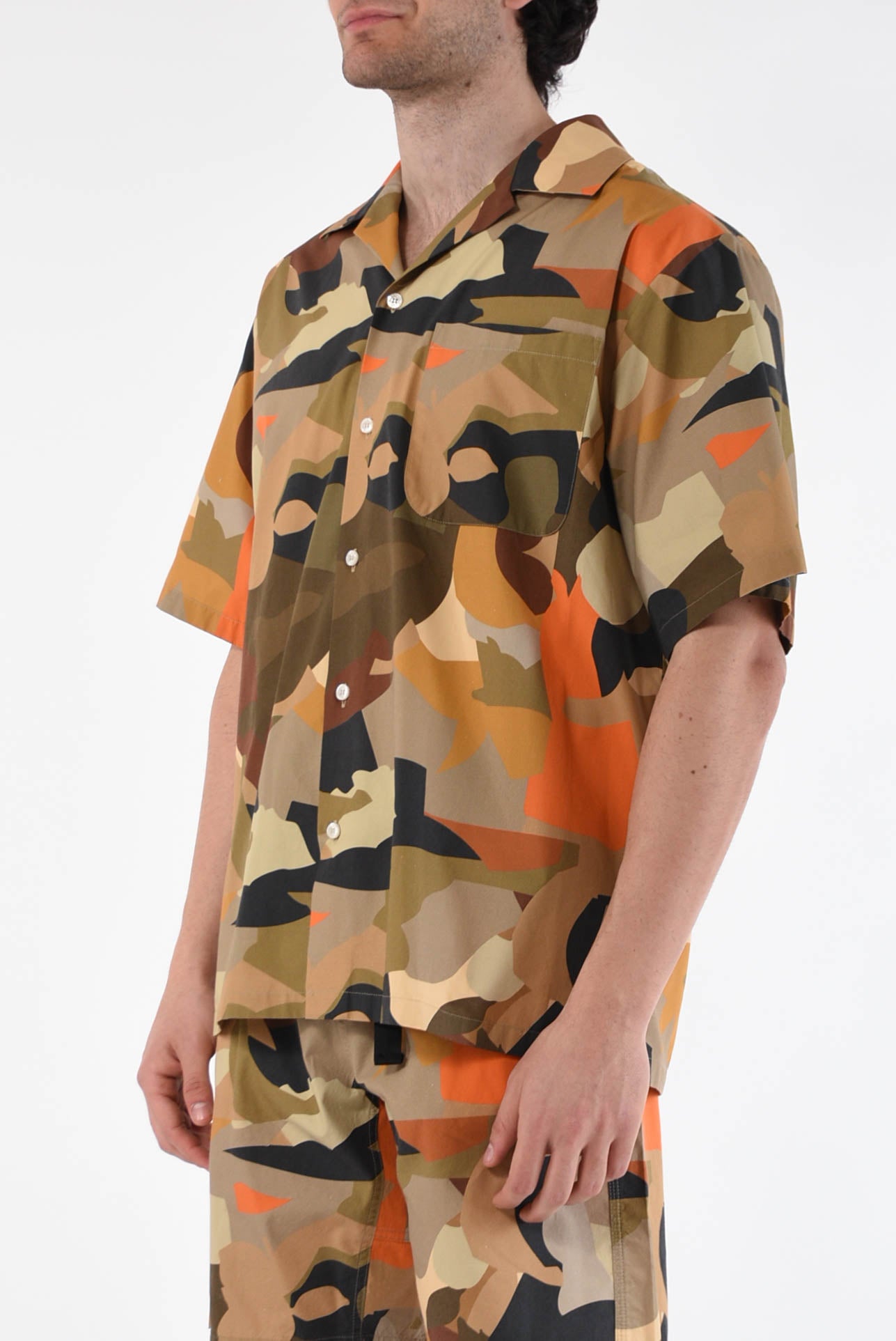 MSGM Camicia camouflage in cotone