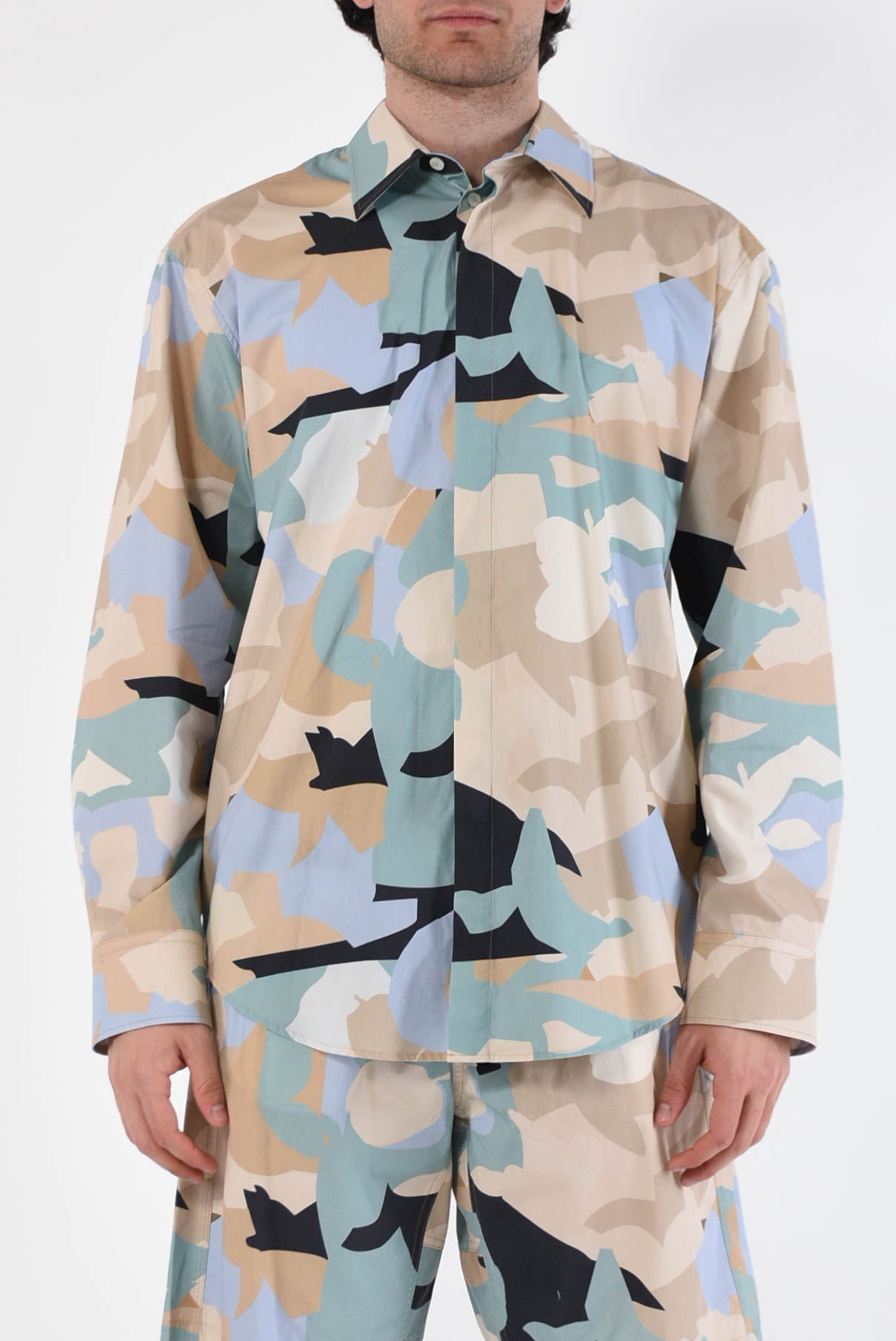 MSGM Camicia camouflage in cotone