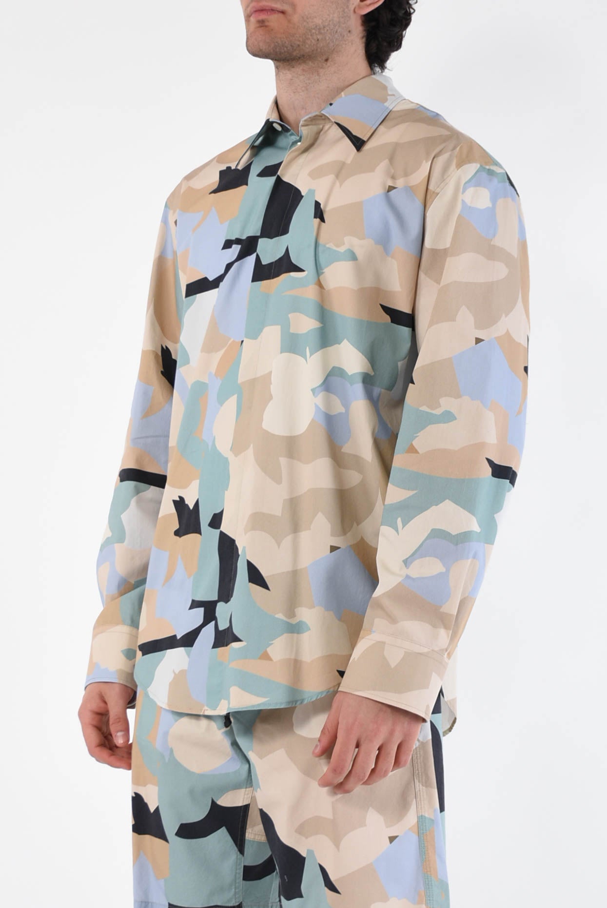 MSGM Camicia camouflage in cotone