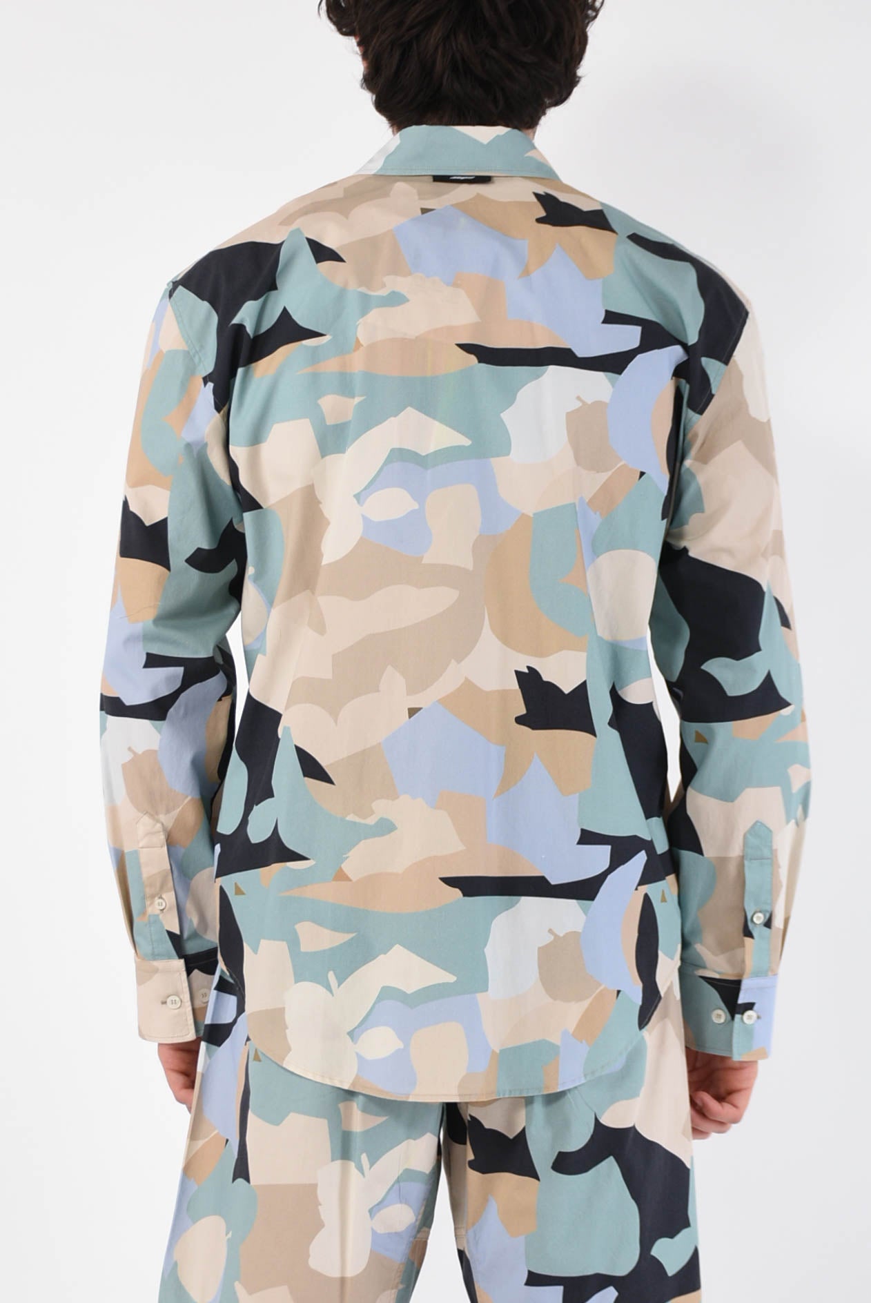 MSGM Camicia camouflage in cotone