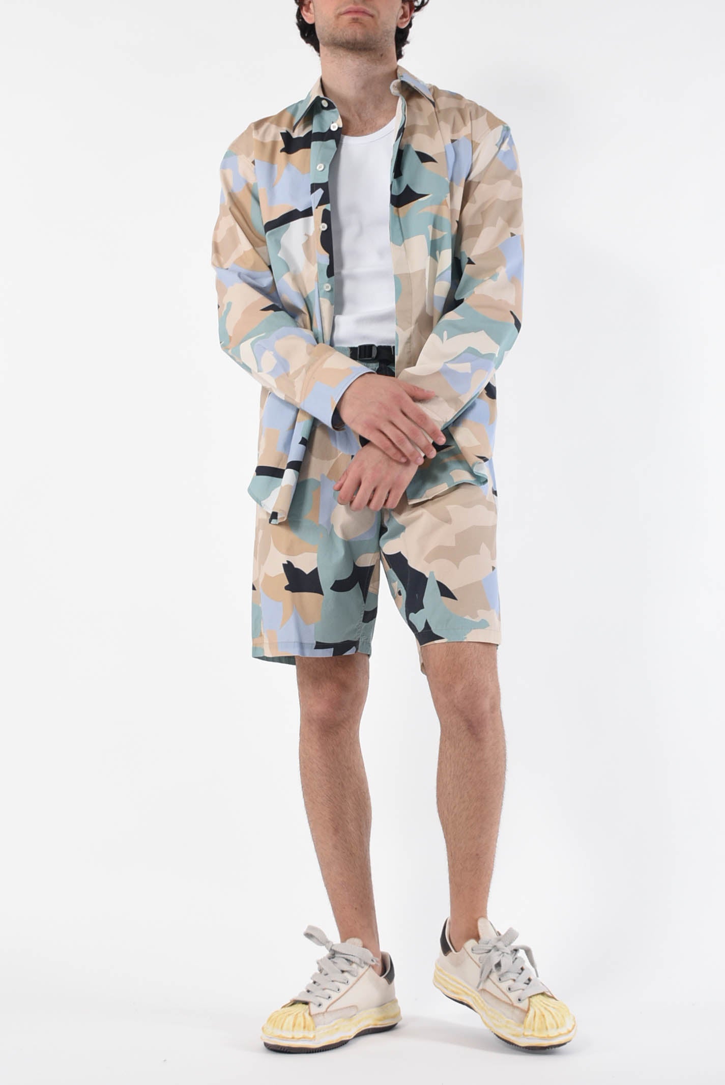 MSGM Camicia camouflage in cotone