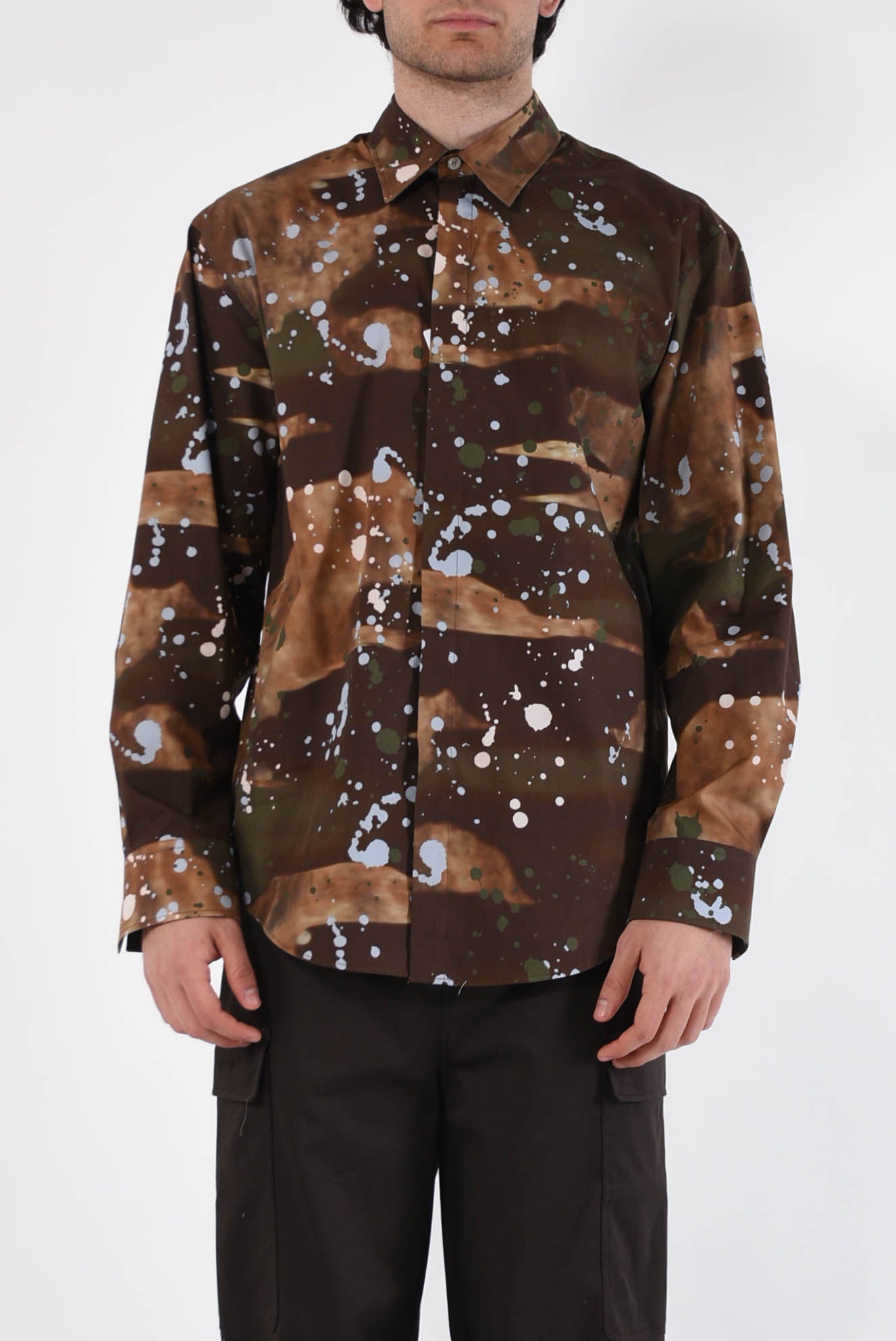 MSGM Camicia camouflage in cotone