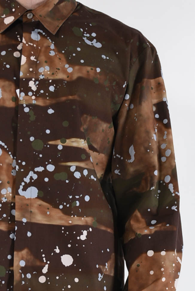 MSGM Camicia camouflage in cotone