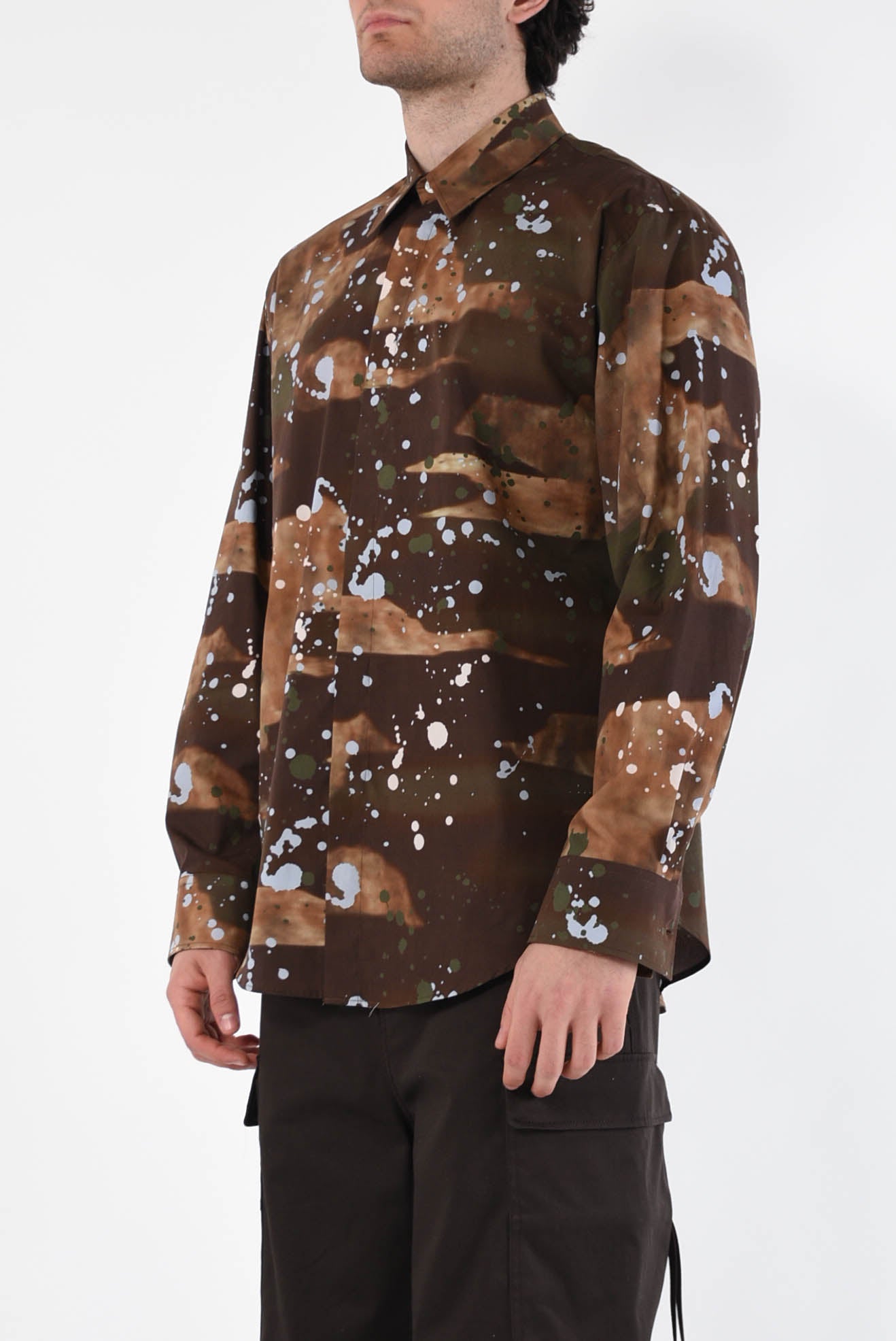 MSGM Camicia camouflage in cotone