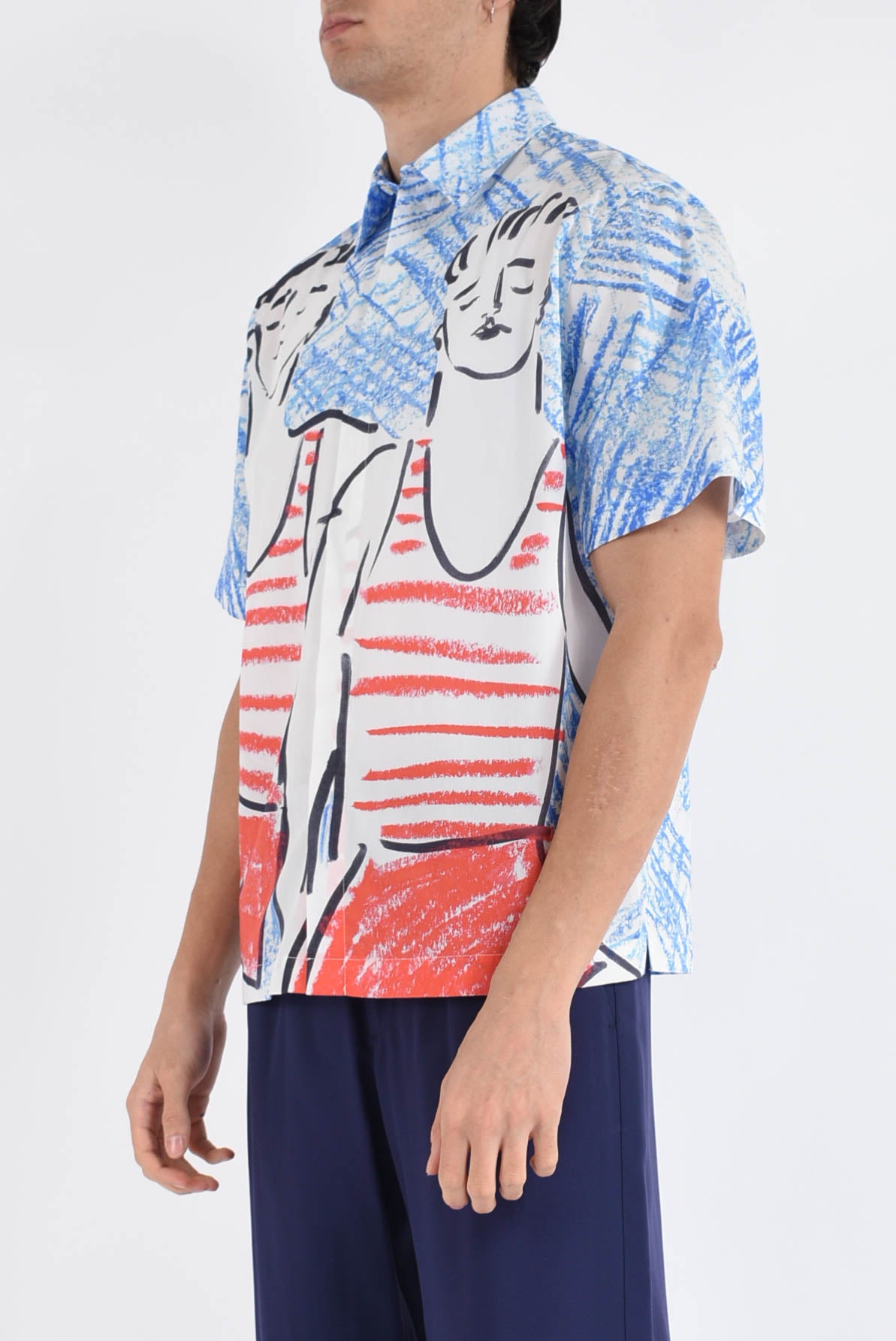 camicia in popeline con grafica two sailors