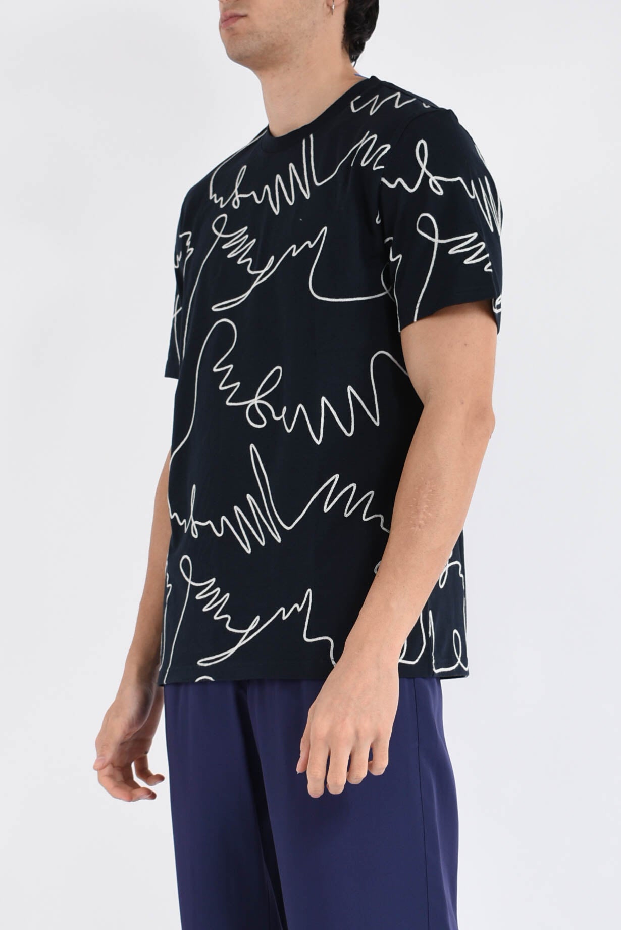 t-shirt in cotone con stampa all-over