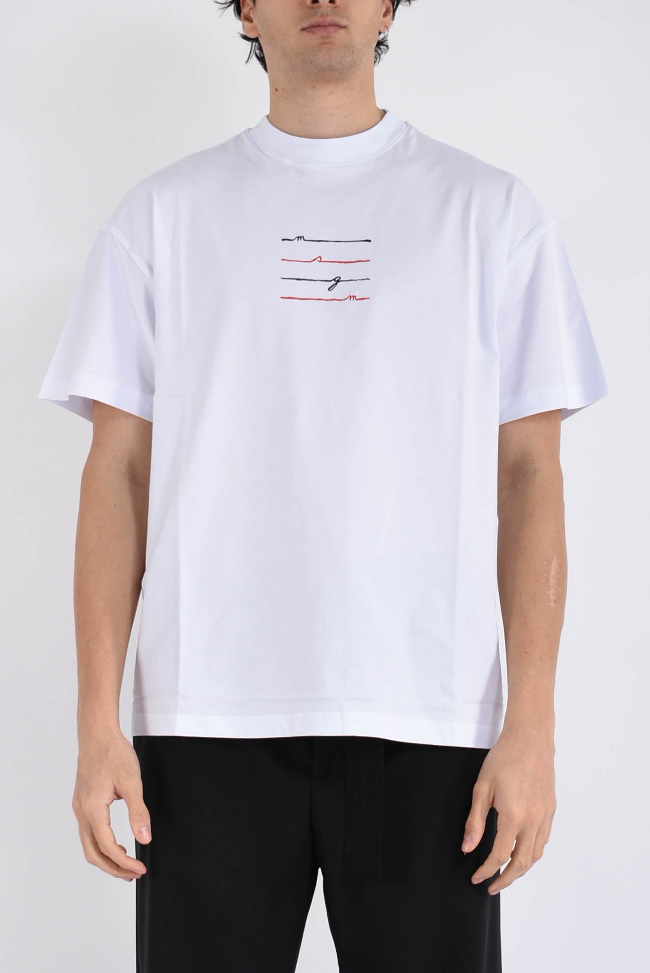 T-shirt in jersey con ricamo MSGM