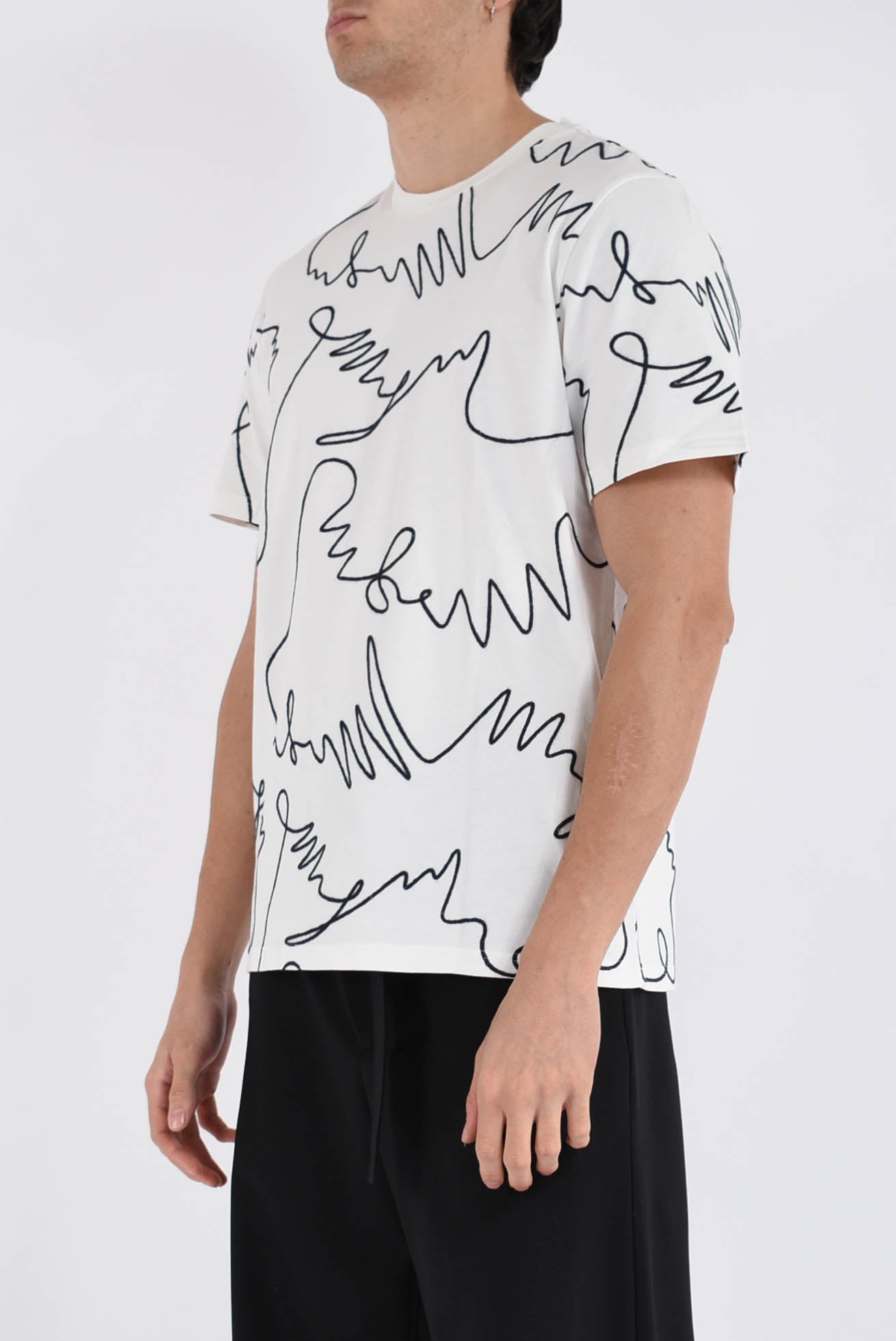 t-shirt in cotone con stampa all-over