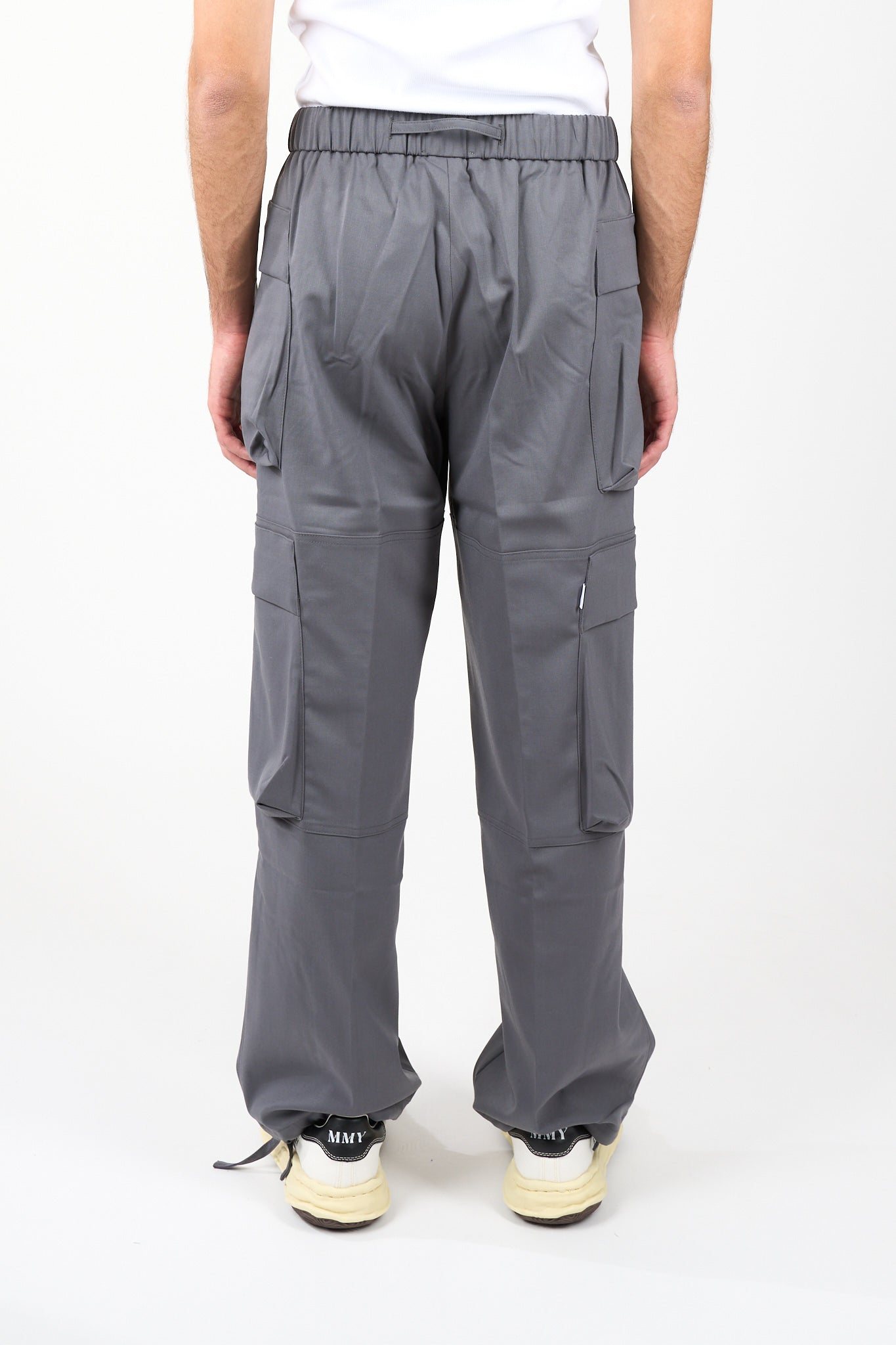 Pantaloni cargo in lana rasata