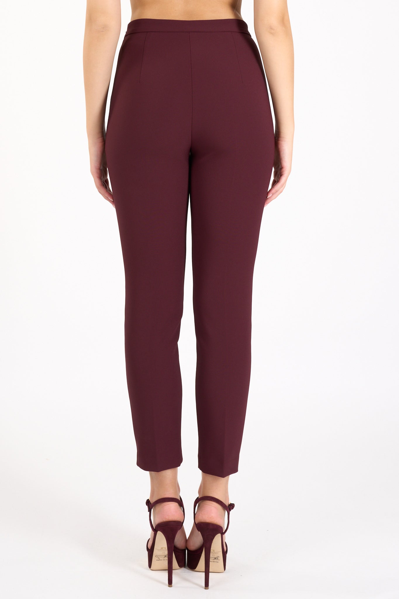 pantaloni dritti in crepe stretch