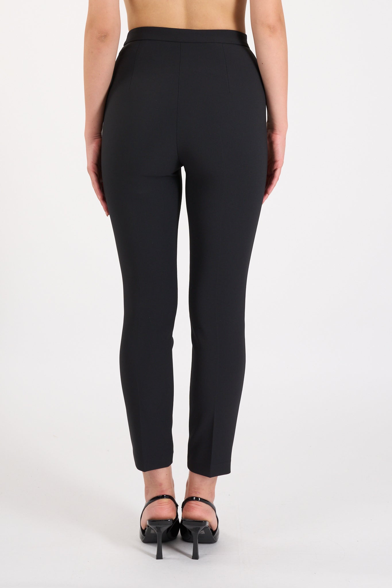 pantaloni dritti in crepe stretch