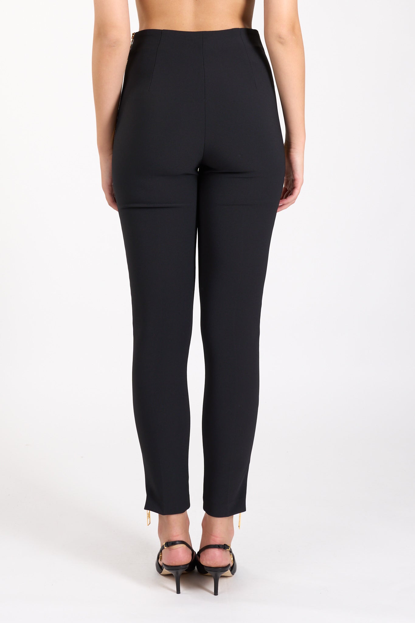 pantaloni dritti in crepe stretch