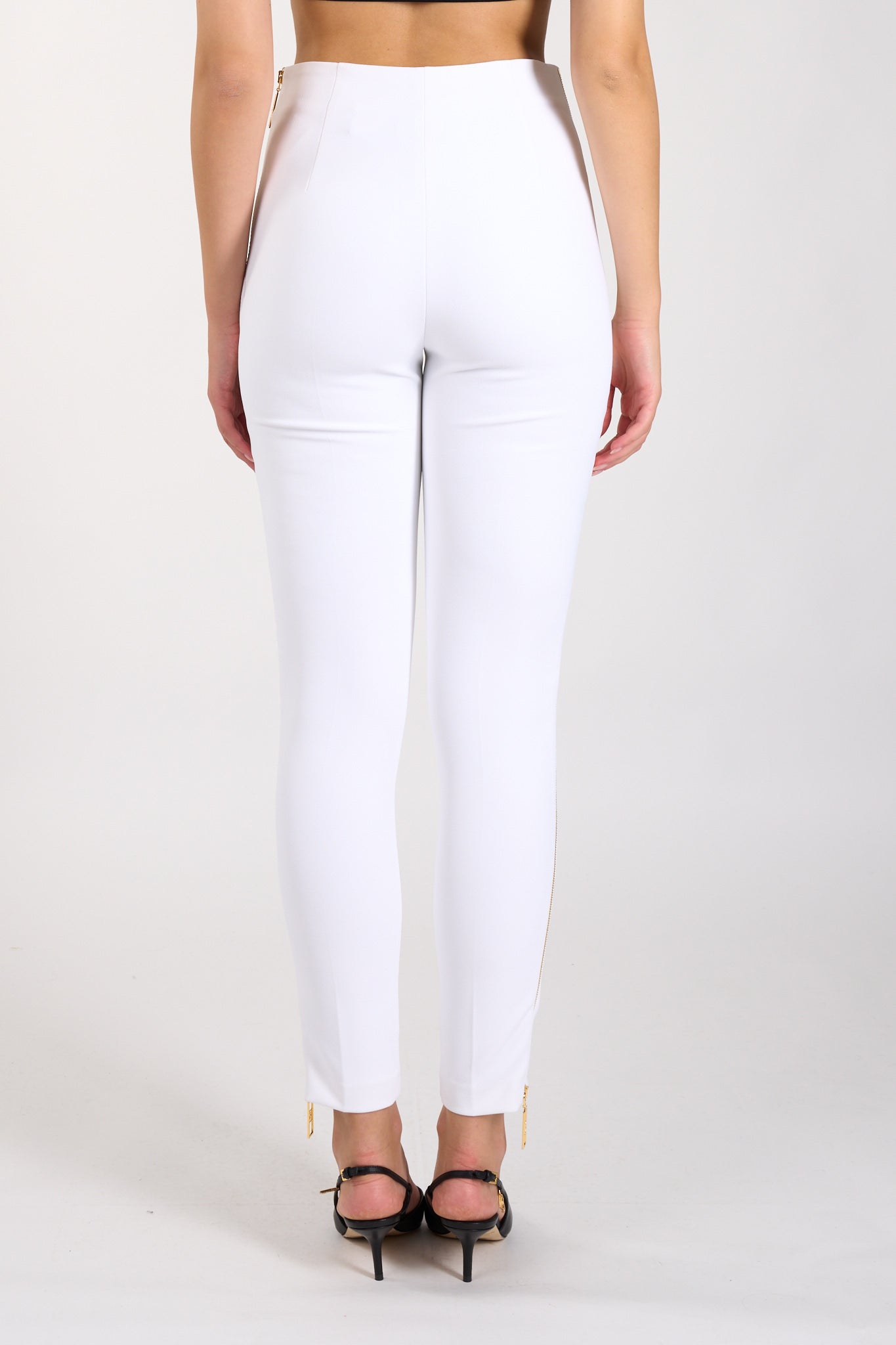 pantaloni dritti in crepe stretch