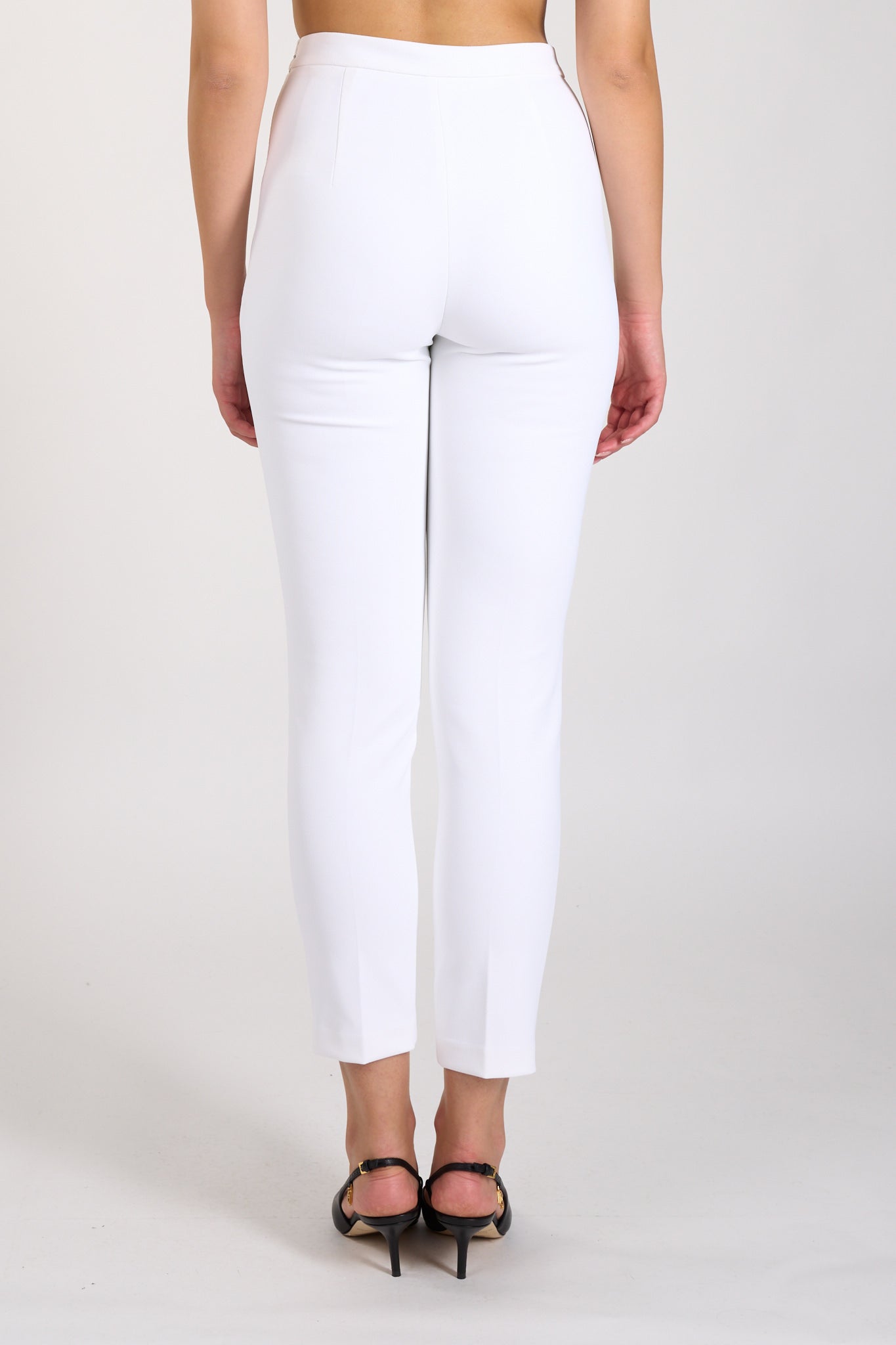 pantaloni dritti in crepe stretch