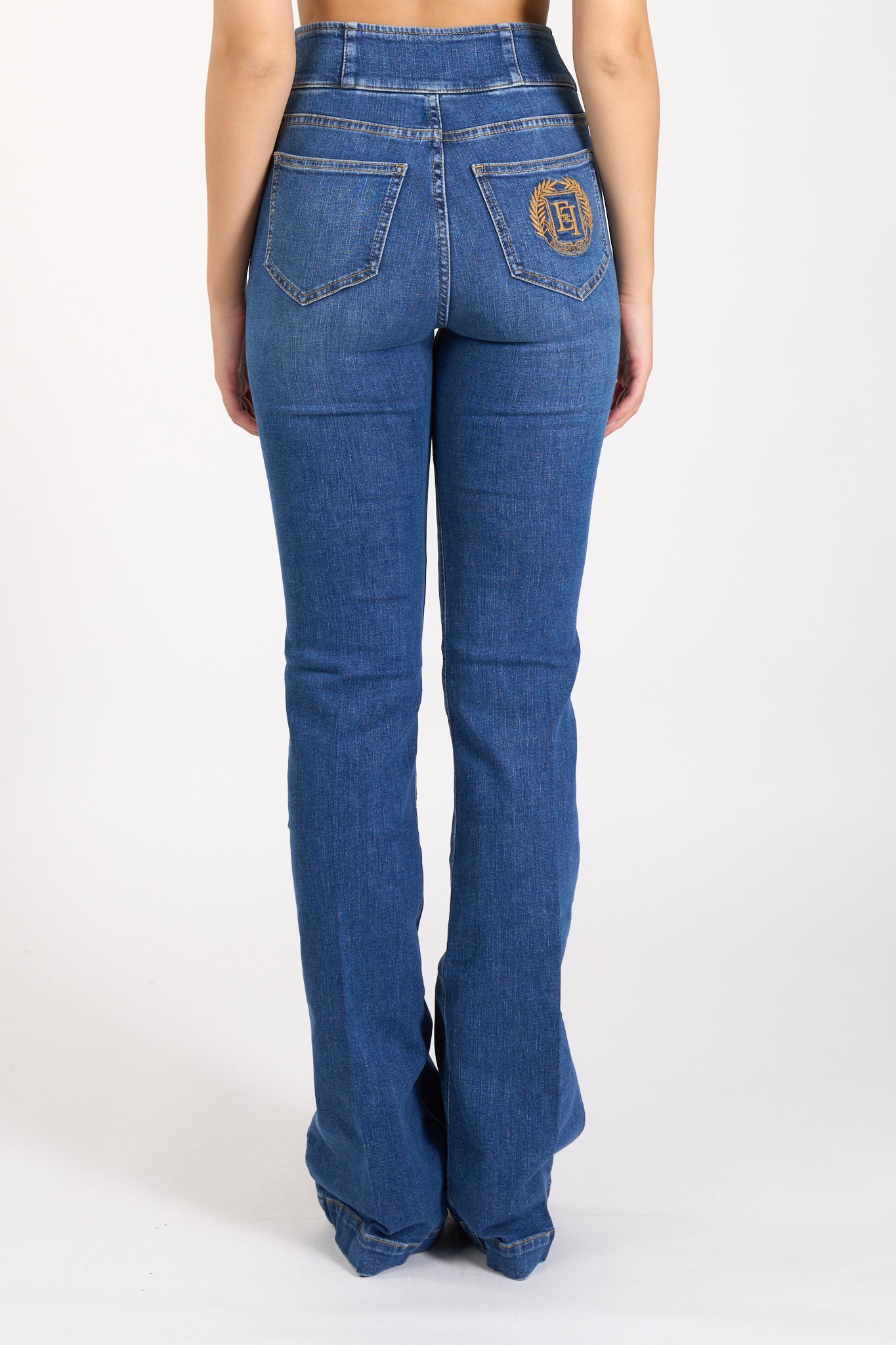 jeans a zampa in cotone stretch