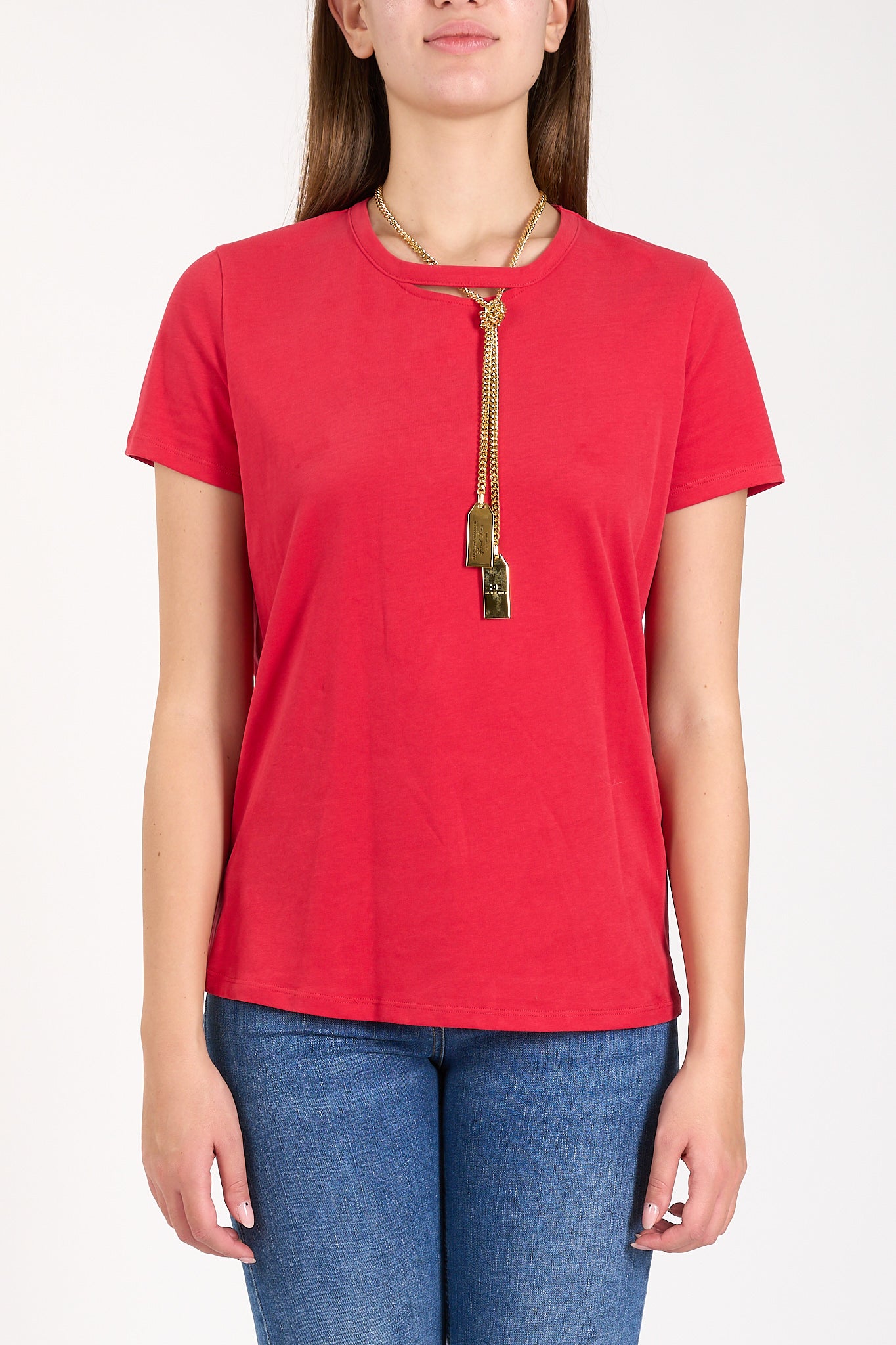 t-shirt in jersey con collana