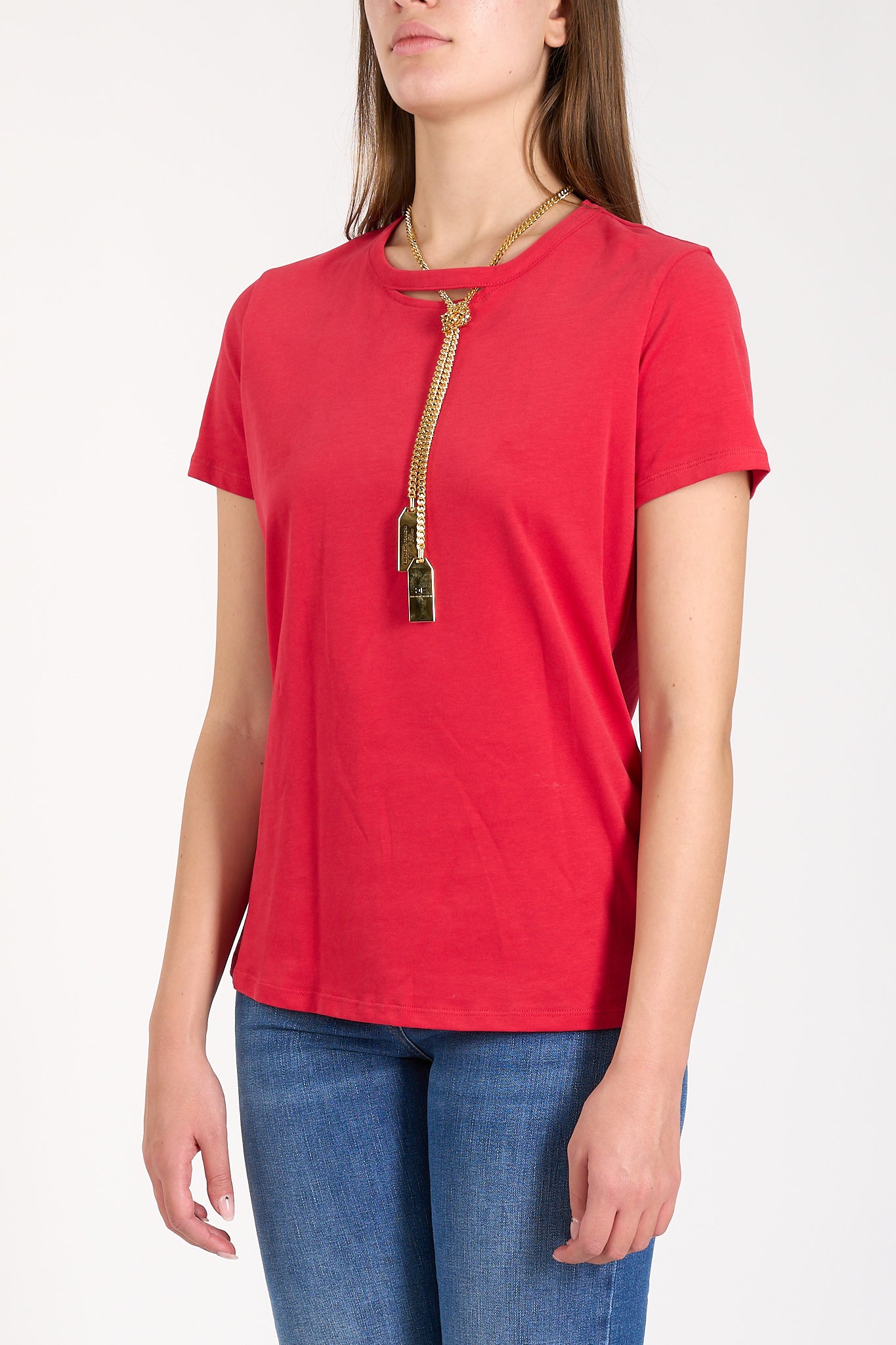 t-shirt in jersey con collana