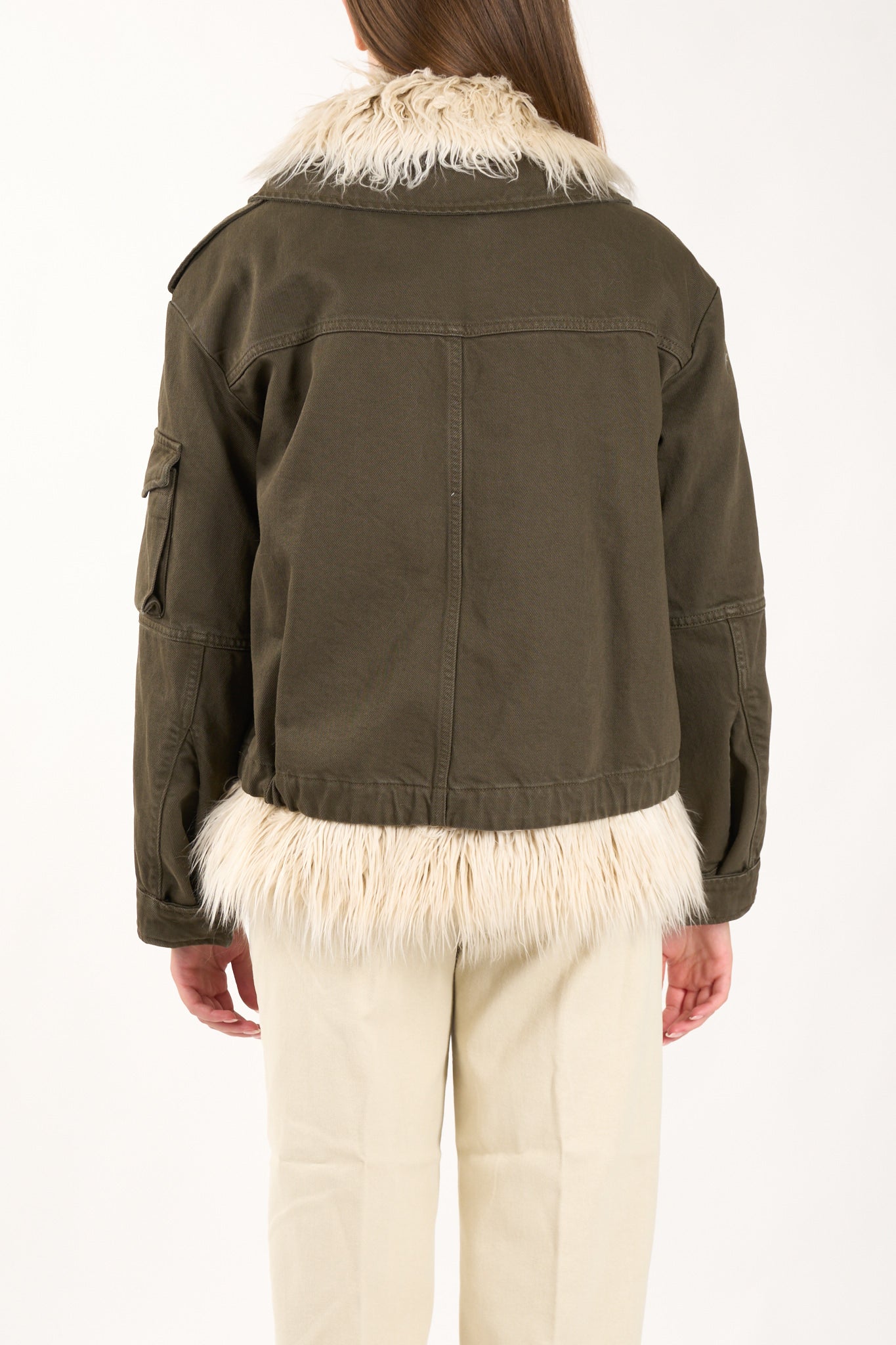 parka corto in twill di cotone