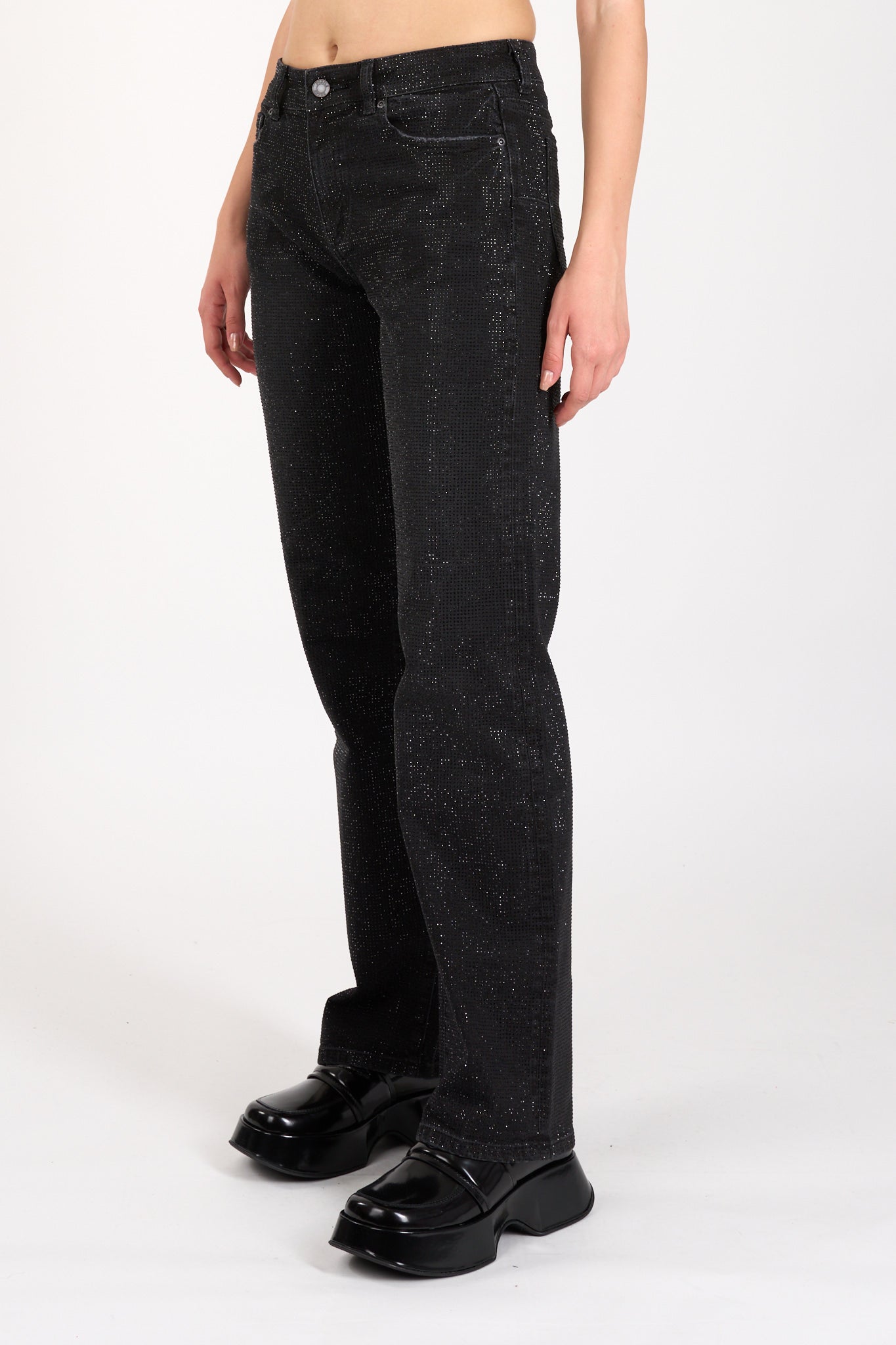 jeans con gamba dritta slim straight crystal