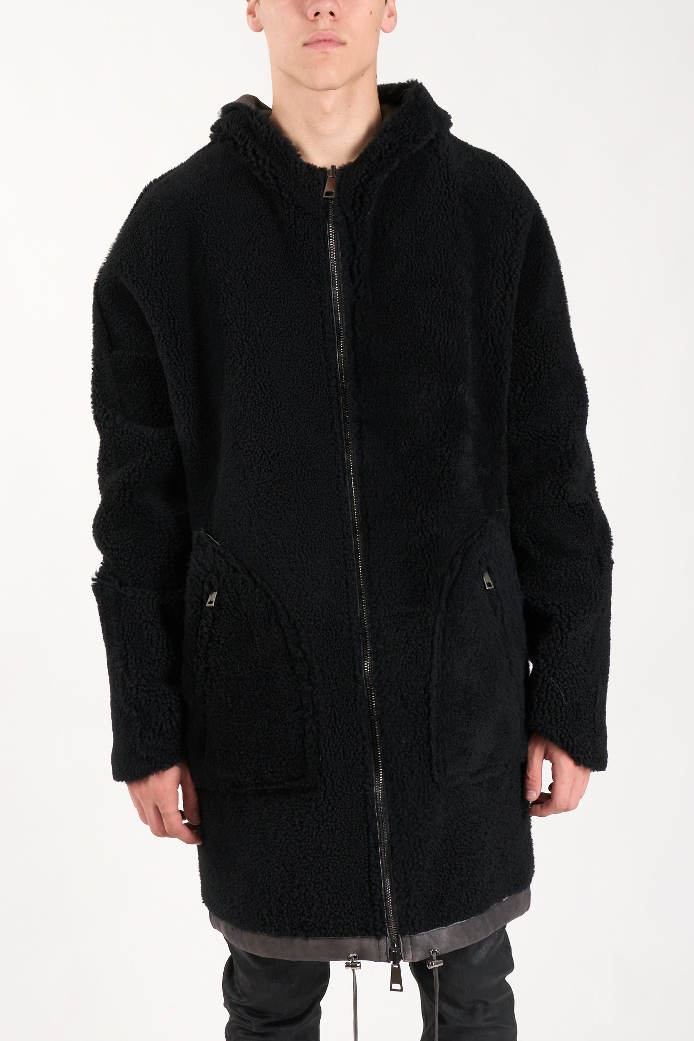 Parka reversibile in shearling