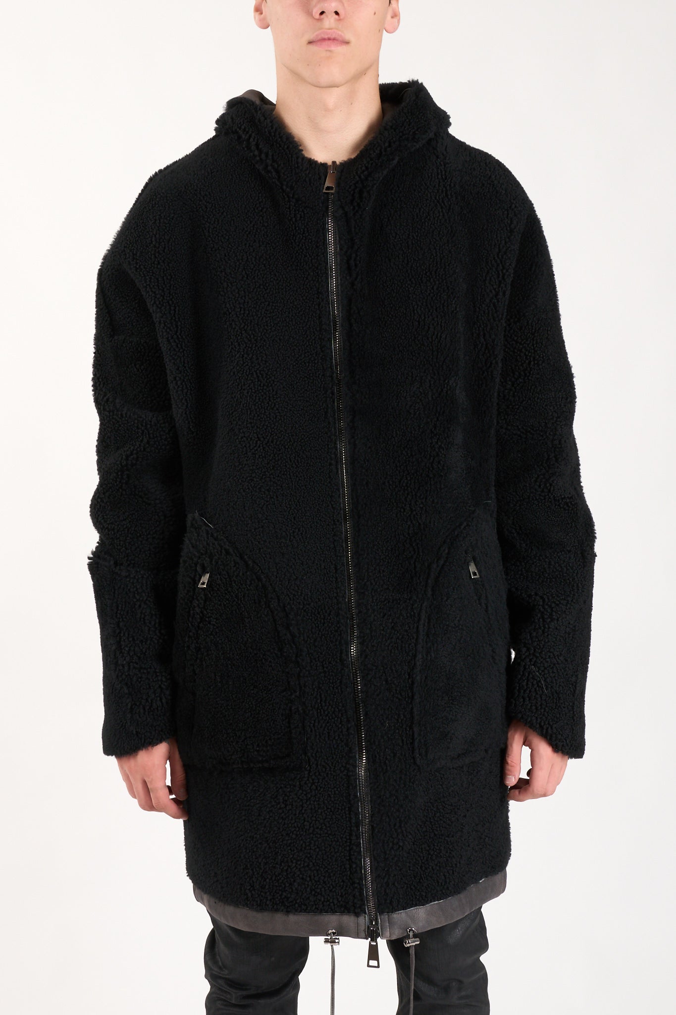 Parka reversibile in shearling