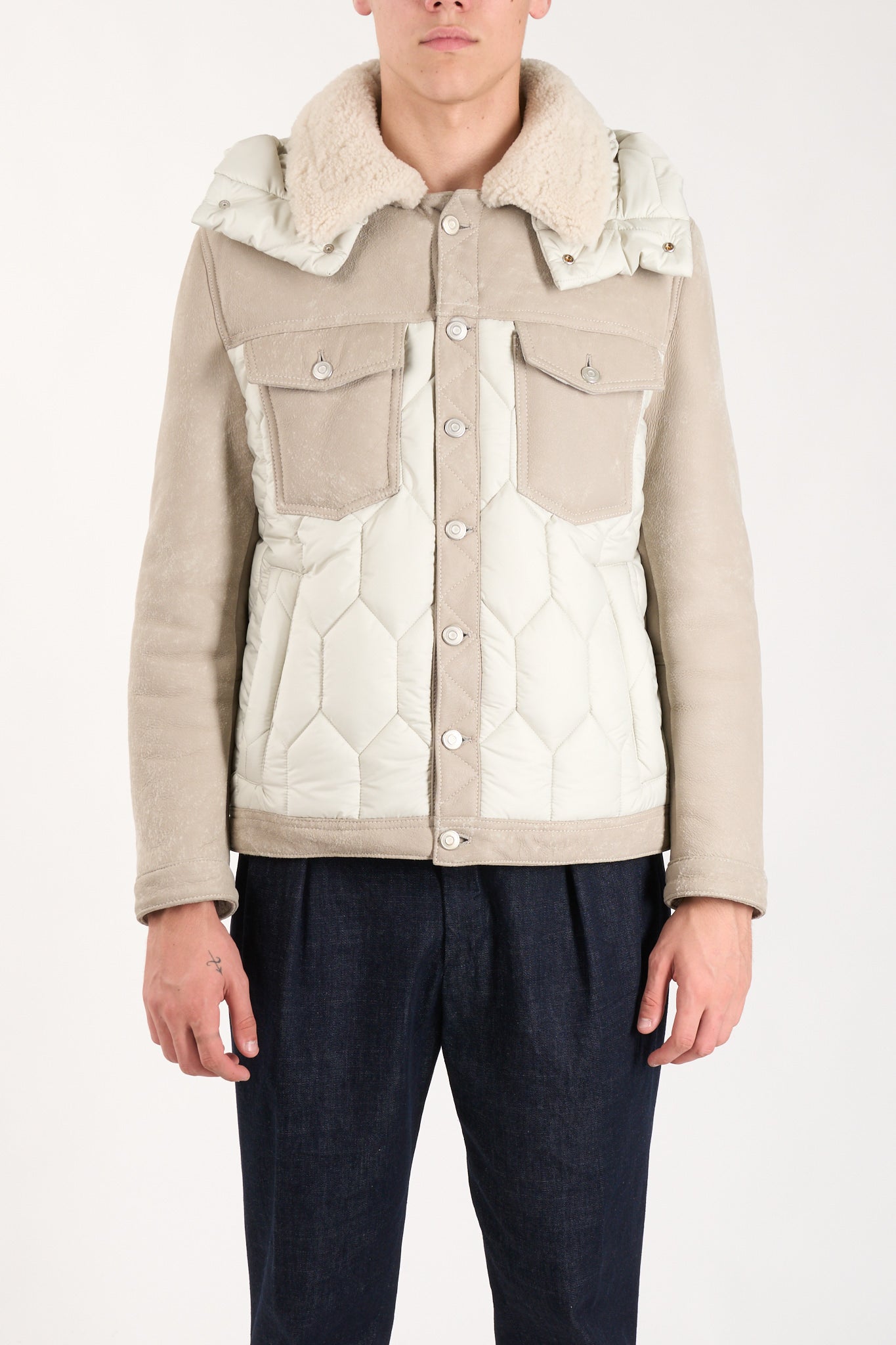 Piumino con shearling