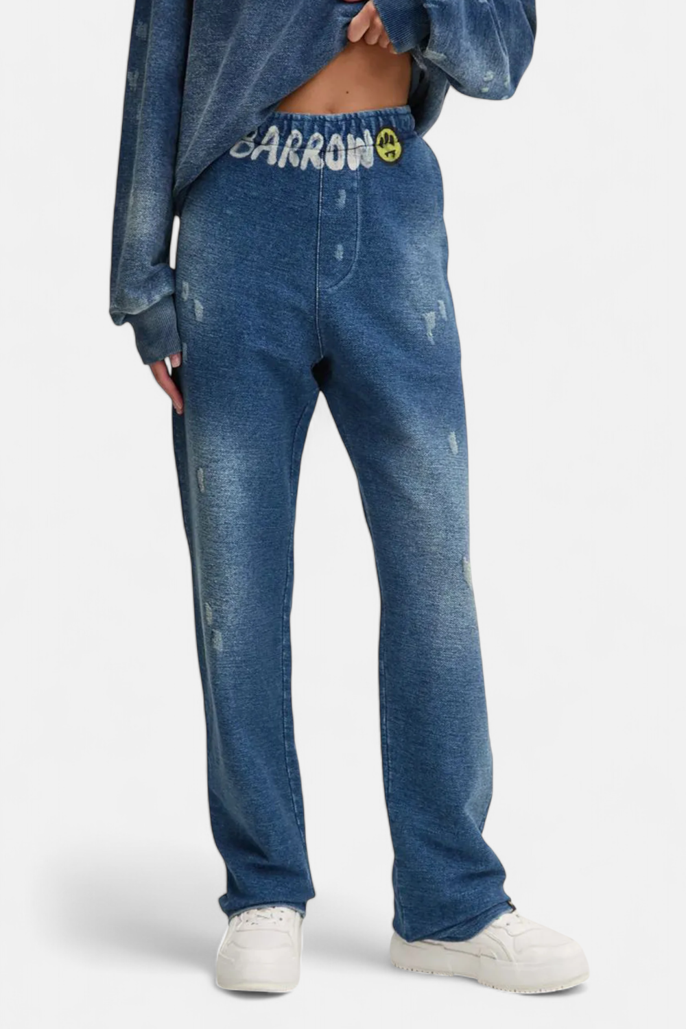 pantaloni in felpa effetto denim