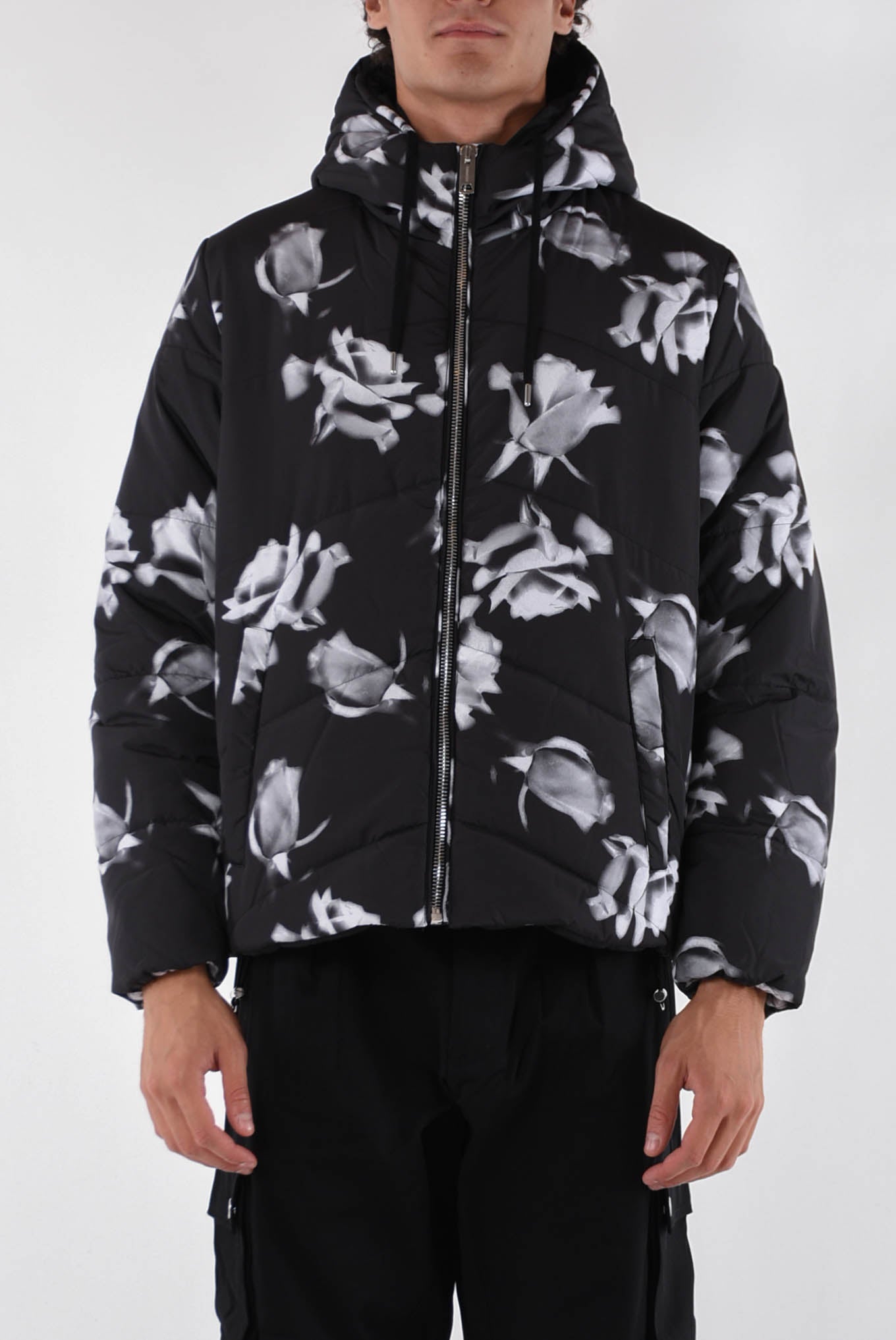 LES HOMMES Piumino roses print