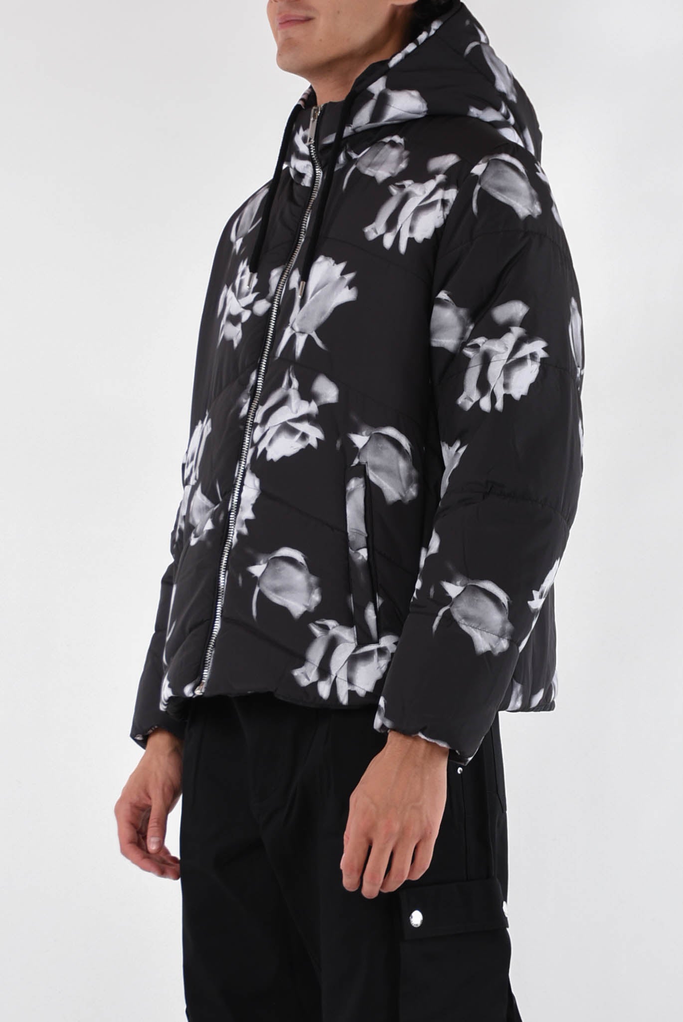 LES HOMMES Piumino roses print