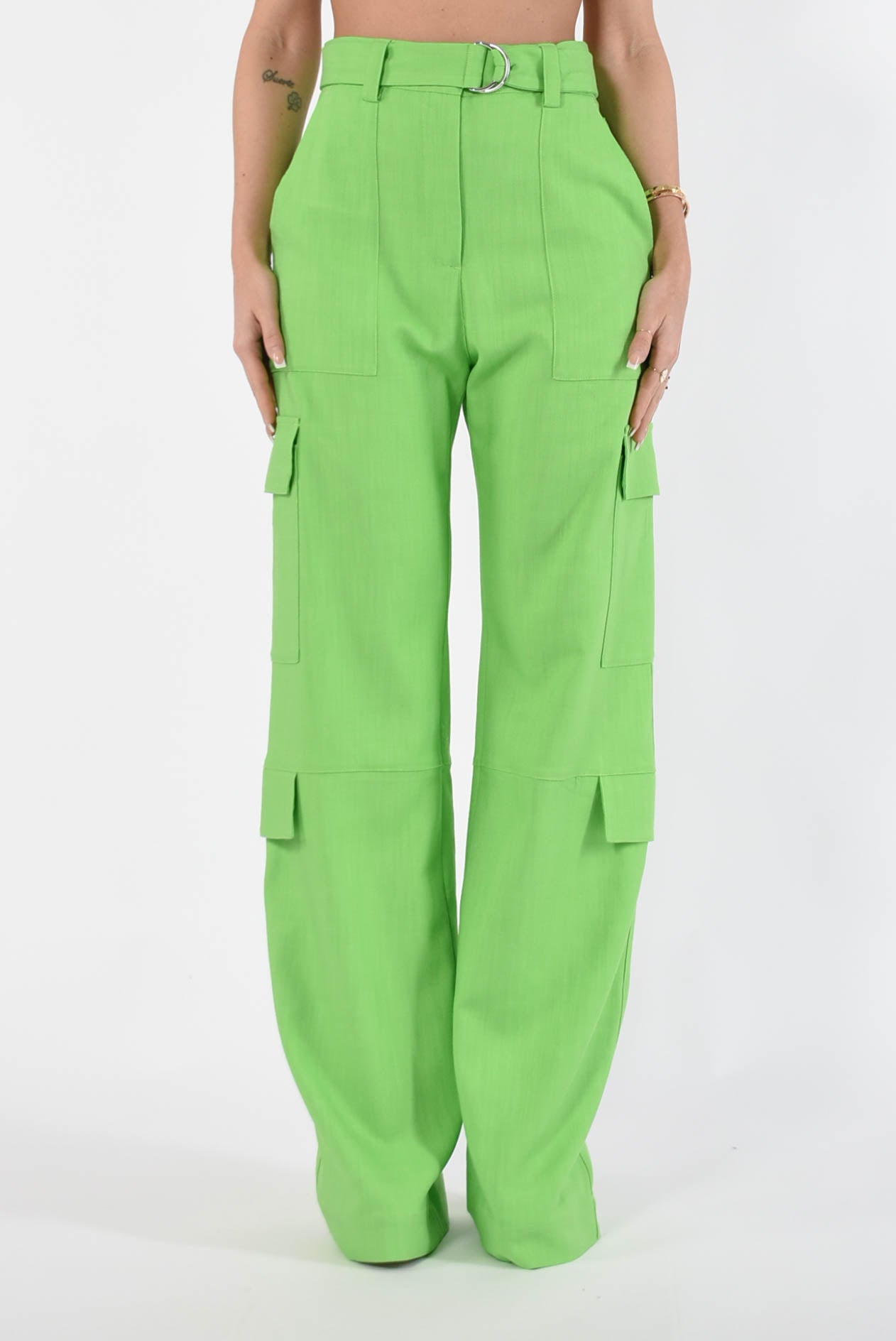 MSGM pantaloni cargo in canvas