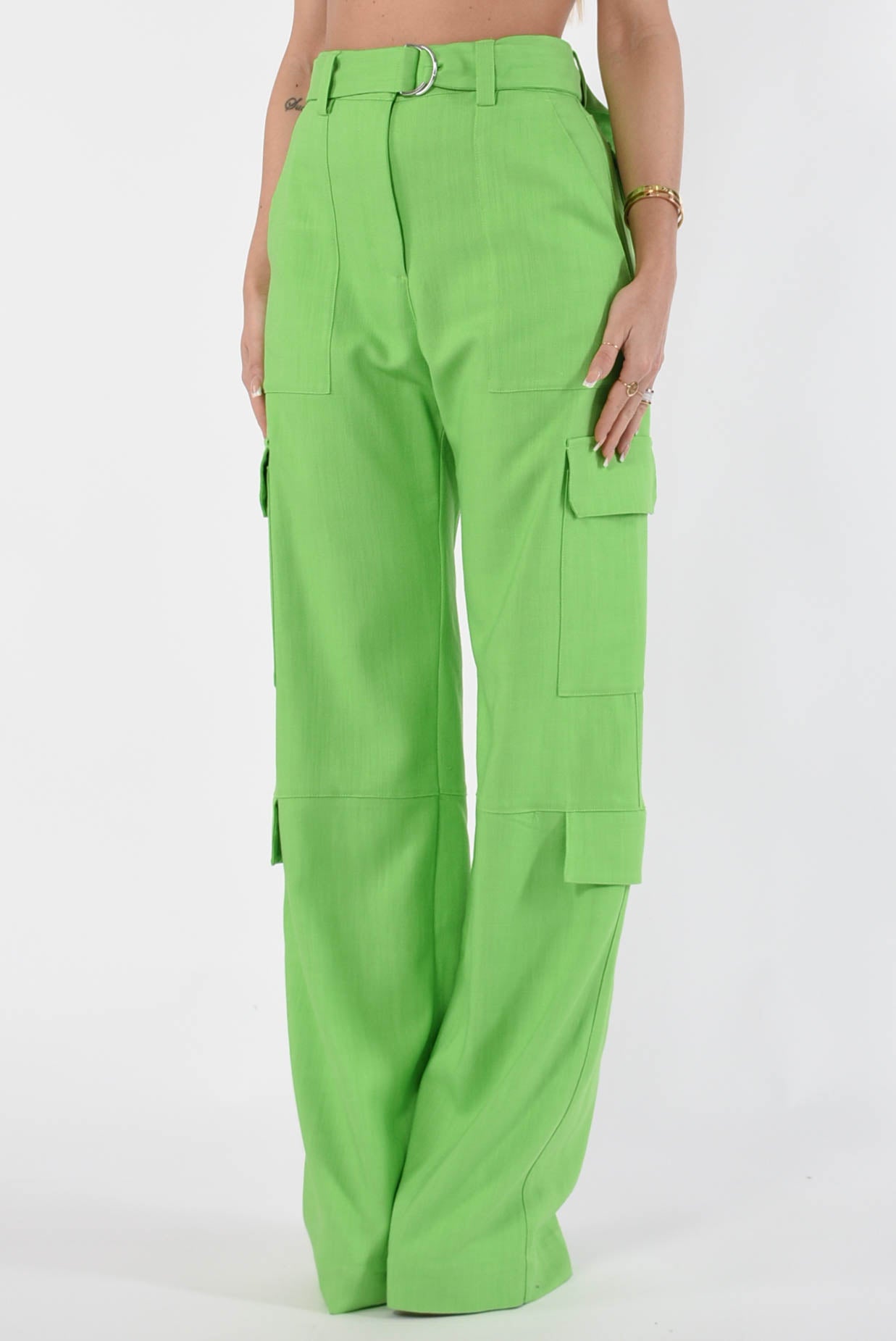 MSGM pantaloni cargo in canvas