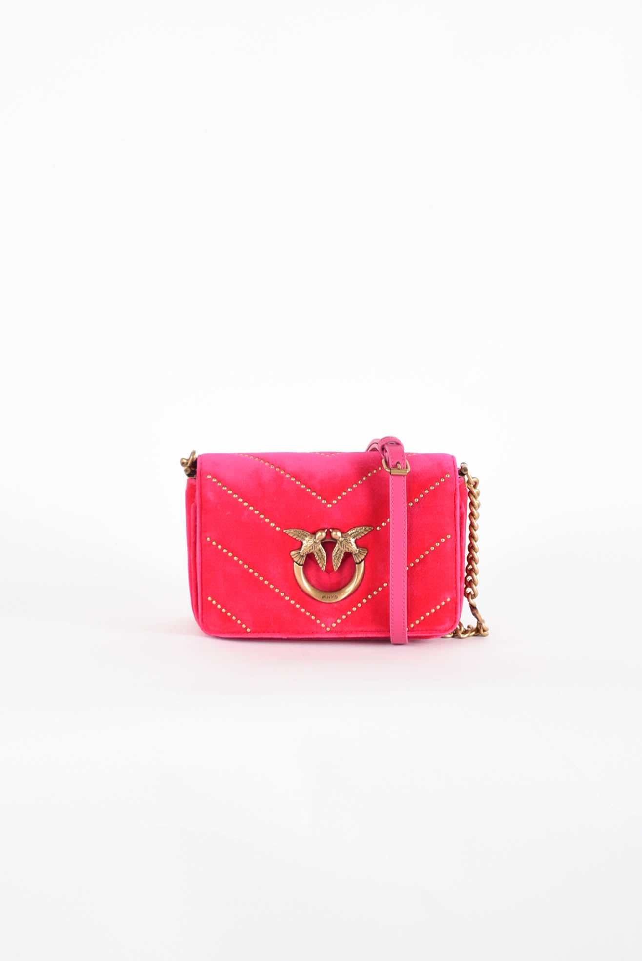 PINKO borsa a tracolla love click mini velluto