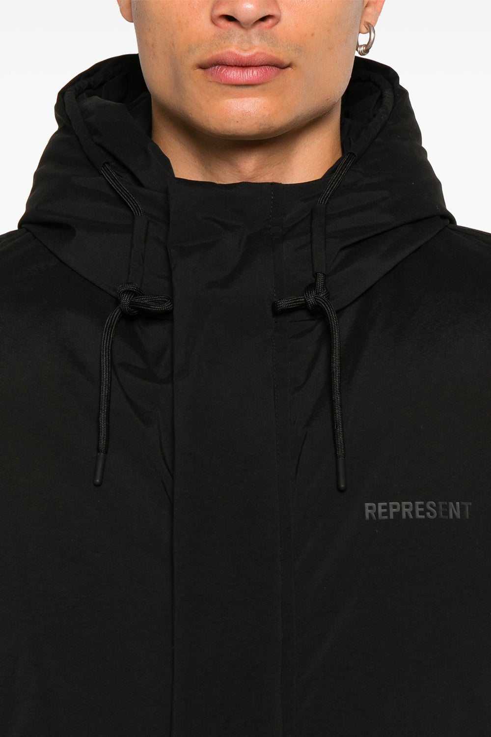 piumino layered hooded puffer