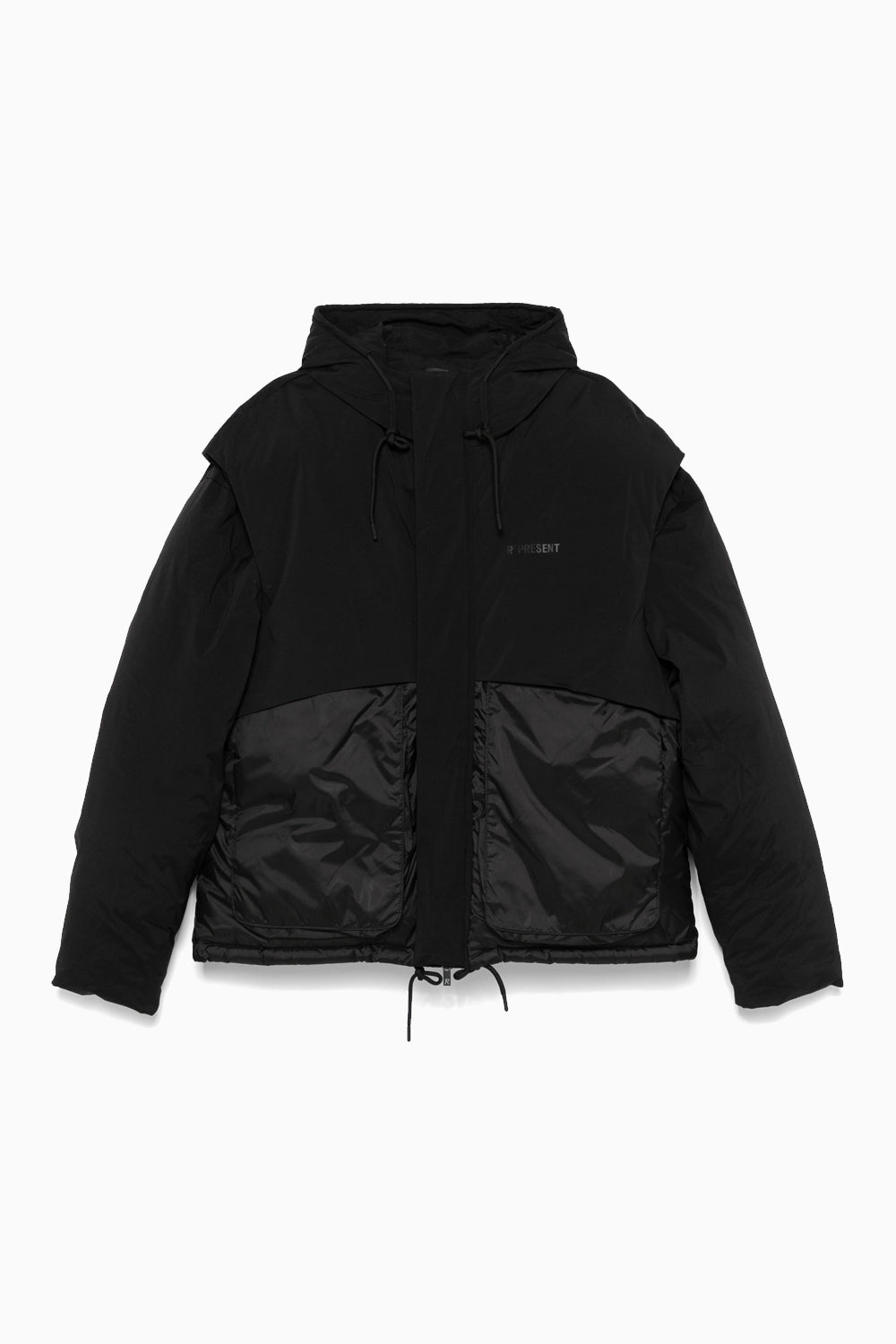 piumino layered hooded puffer