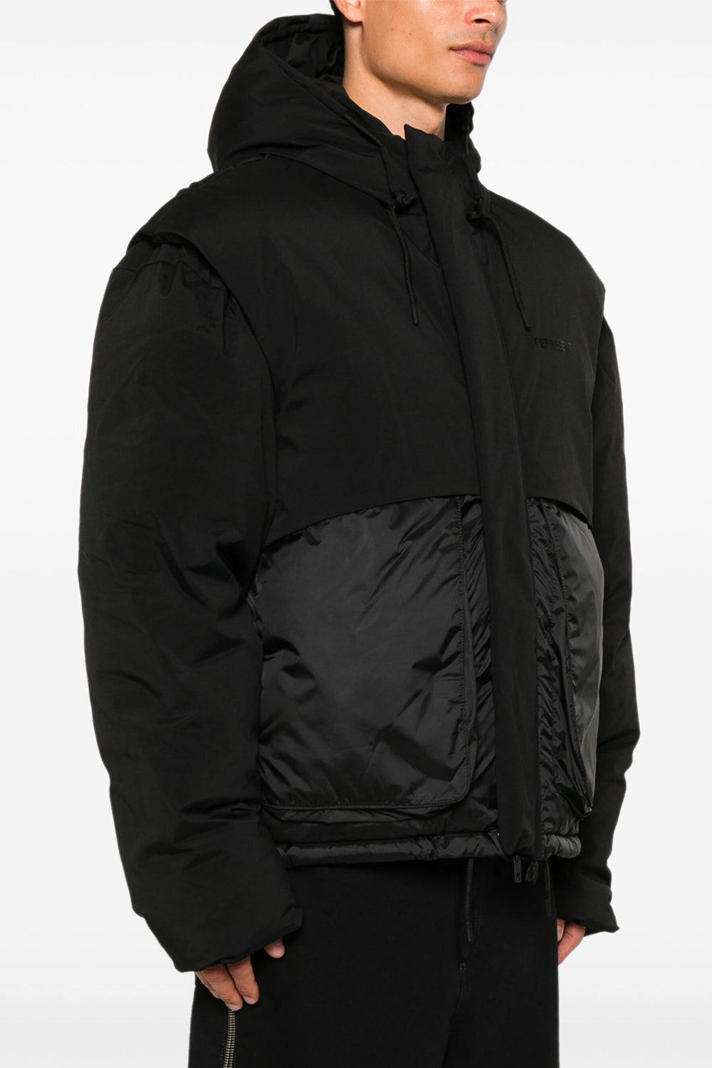 piumino layered hooded puffer