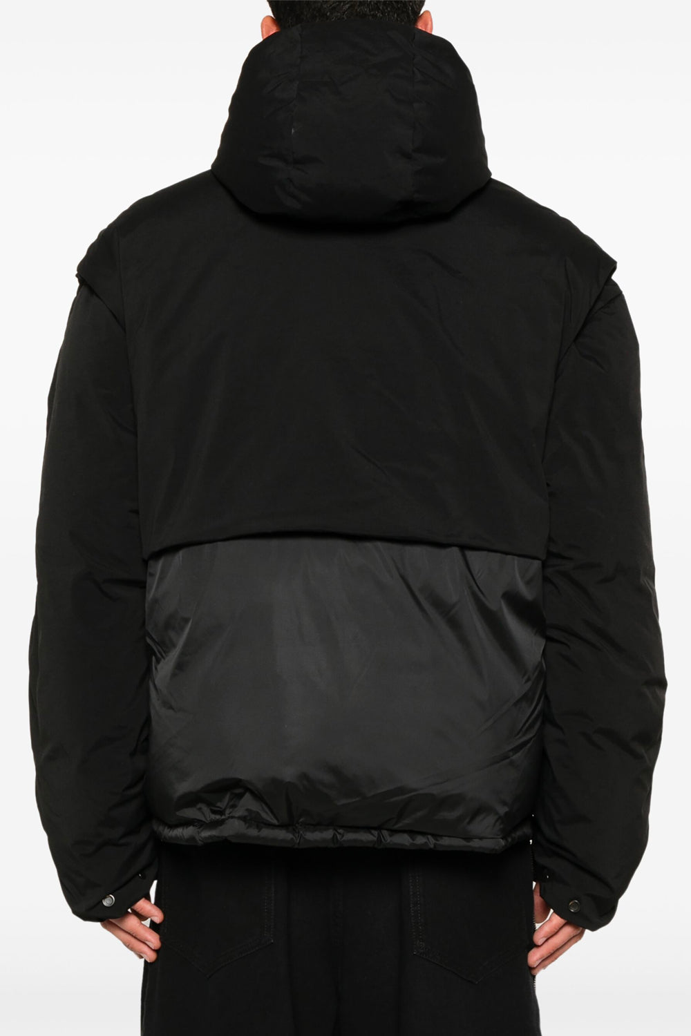 piumino layered hooded puffer